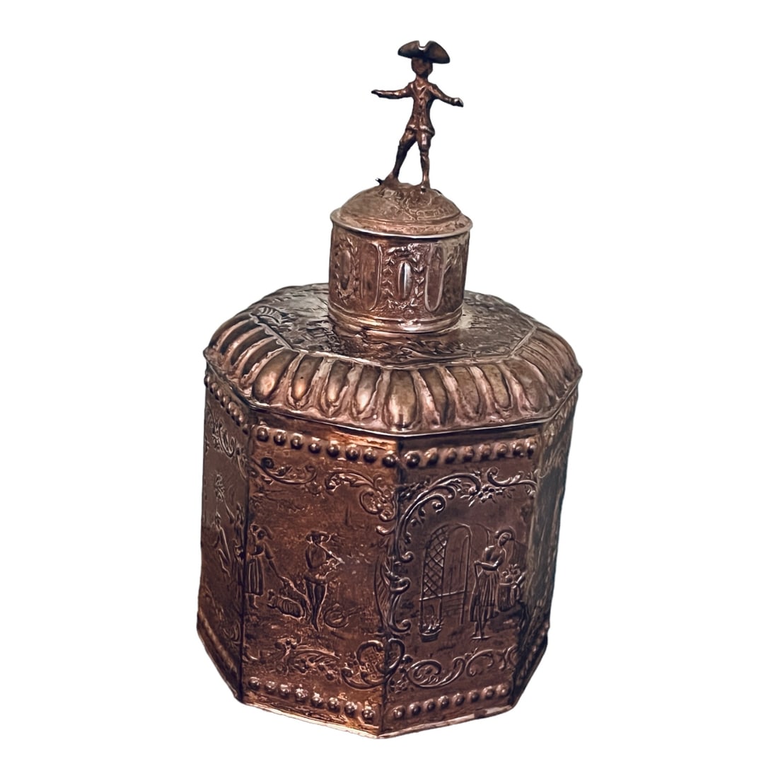 19thC Dutch Sterling Silver Ornate Repousse Tea Caddy Jar (1 of 17)