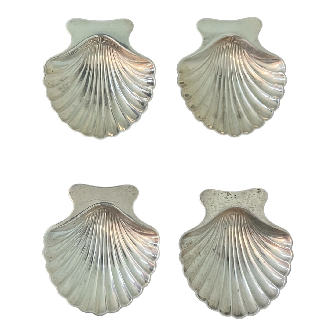 Set of 4 Tiffany & Co Scallop Shell Footed Dishes Salts (1 of 10)
