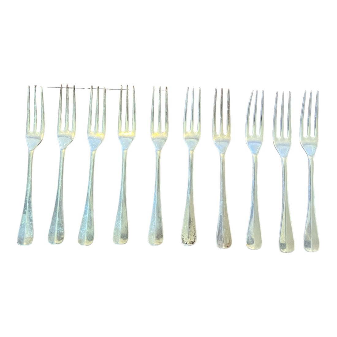 Set of 10 Stieff Williamsburg Sterling Salad Forks (1 of 13)