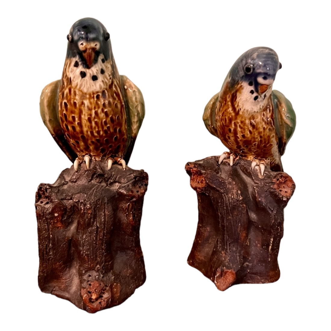 Antique Chinese Pair of Glazed Pottery Birds Signed (1 of 15)