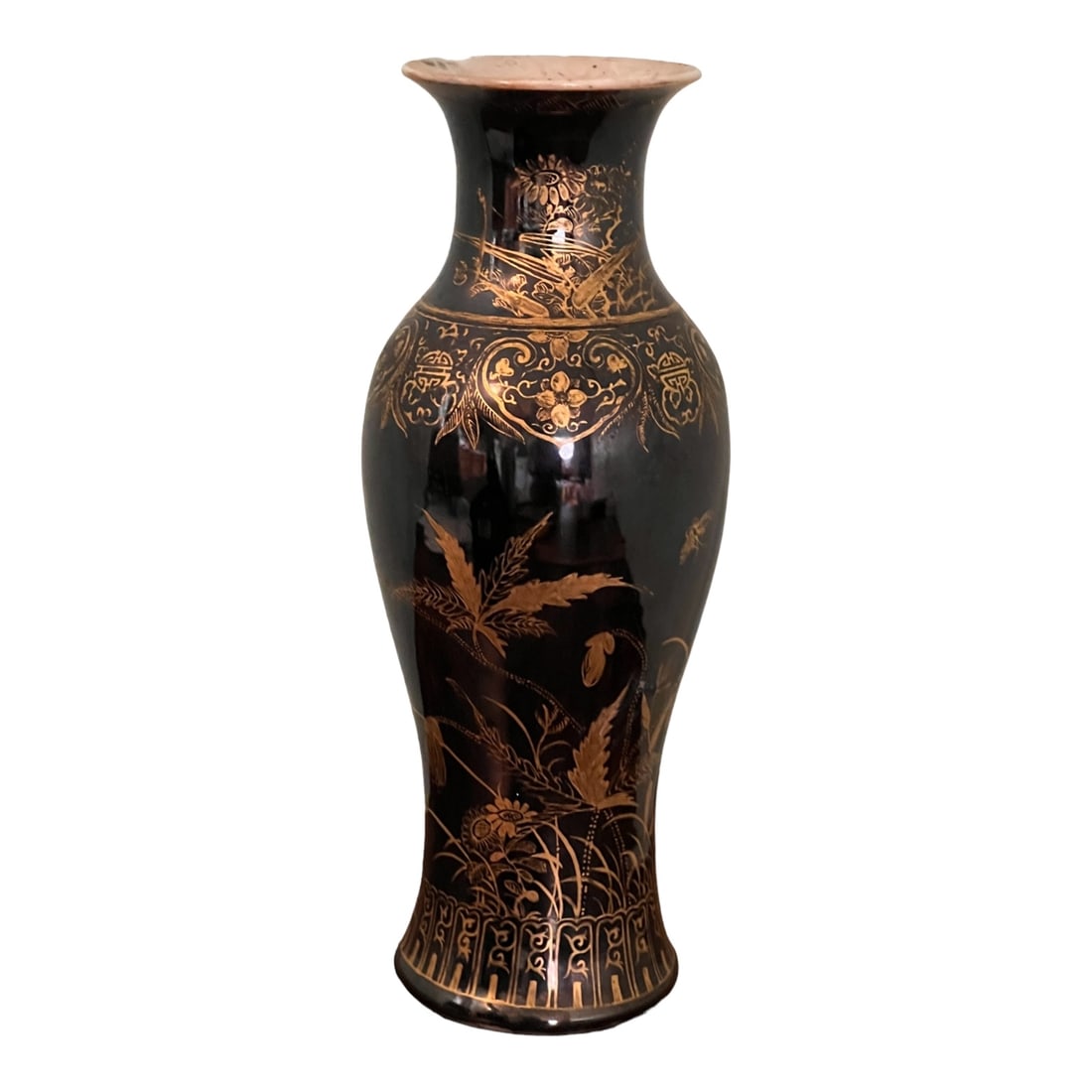 Late 19C Early 20C Chinese Mirror Noir Porcelain Vase (1 of 17)