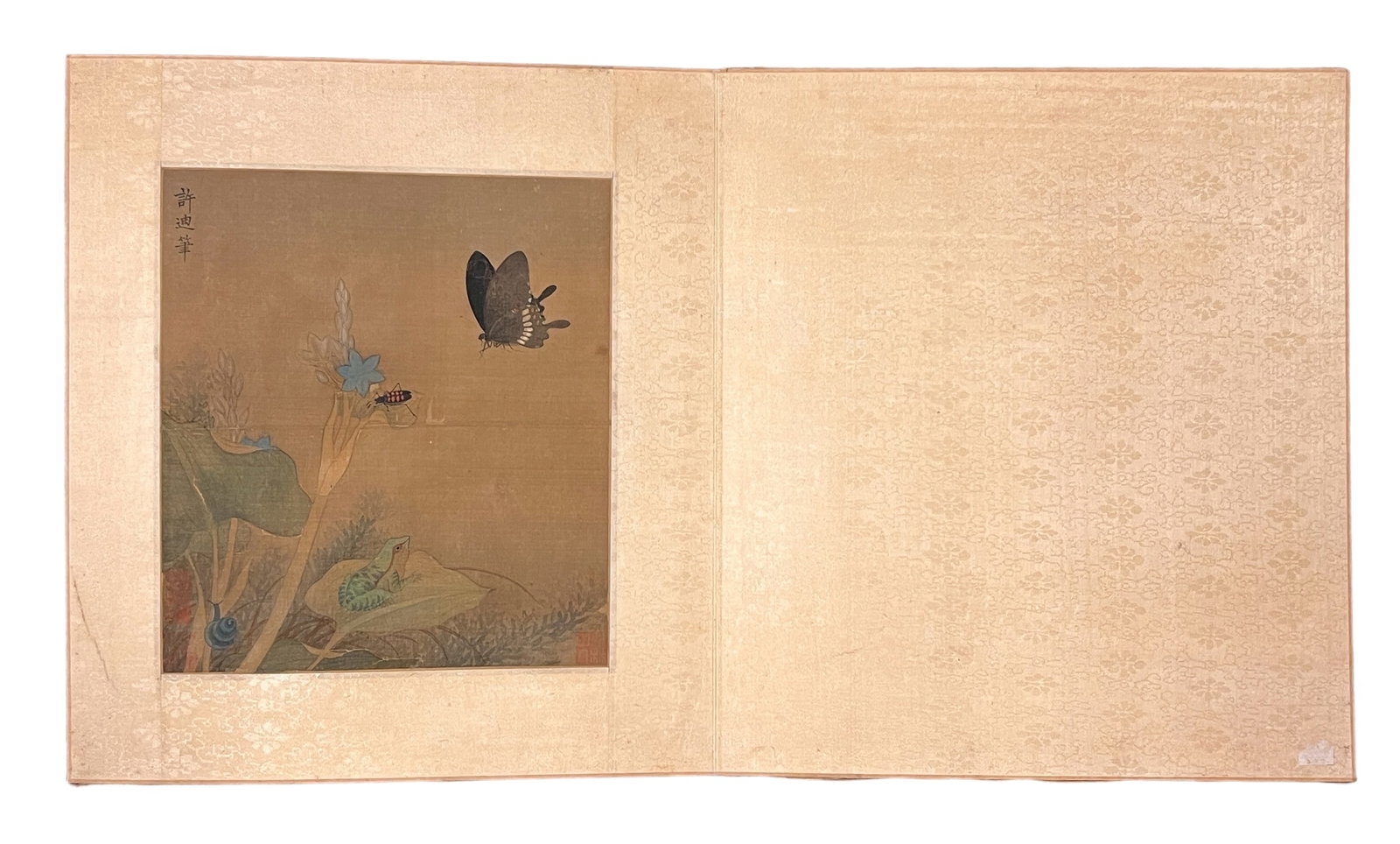 Very Early Chinese Painting on Silk Frog Insects Antique (1 of 20)