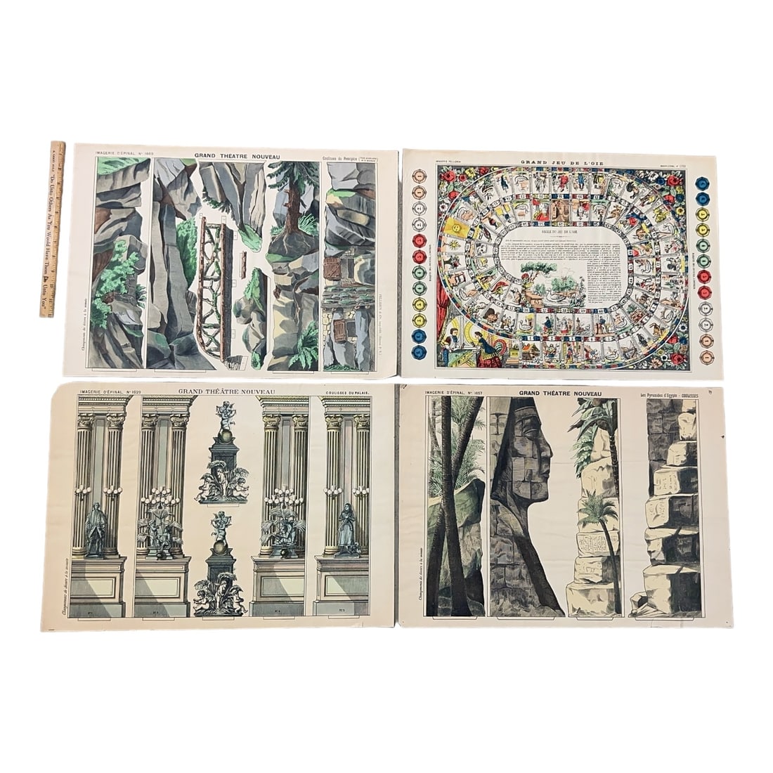 Group of 4 Pellerin Imagerie D'Epinal / Grand Jeu De L'Oie Hand Colored Prints (1 of 12)