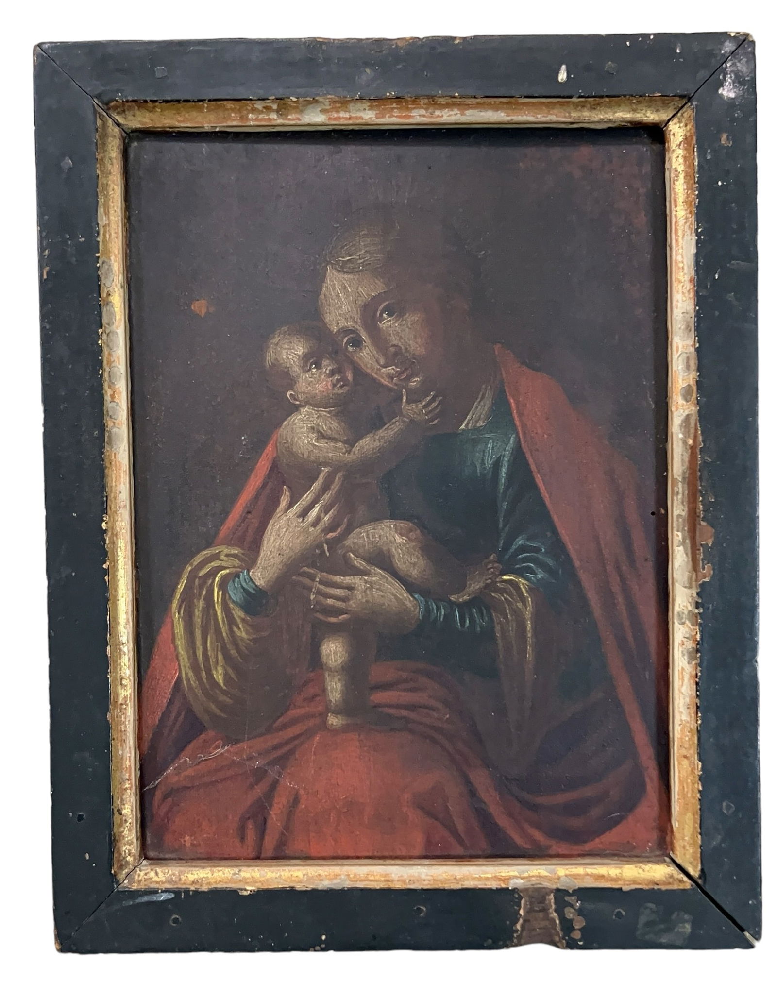 Antique Oil on Board Icon Madonna and Child, Artist Unknown (1 of 11)