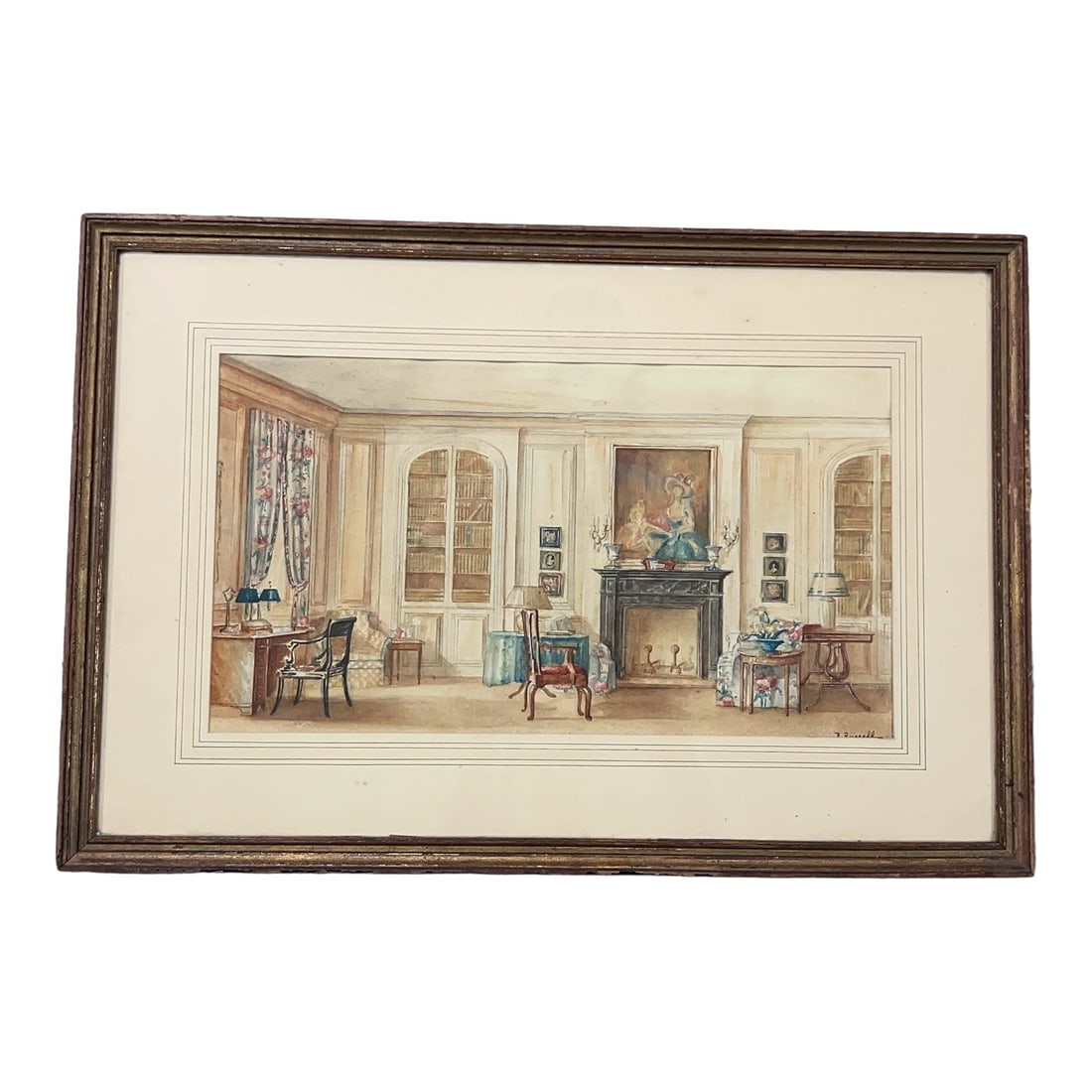 Interior Design Rendering c. 1920s-30s Watercolor by Mona (Ramona) Russell (1 of 10)