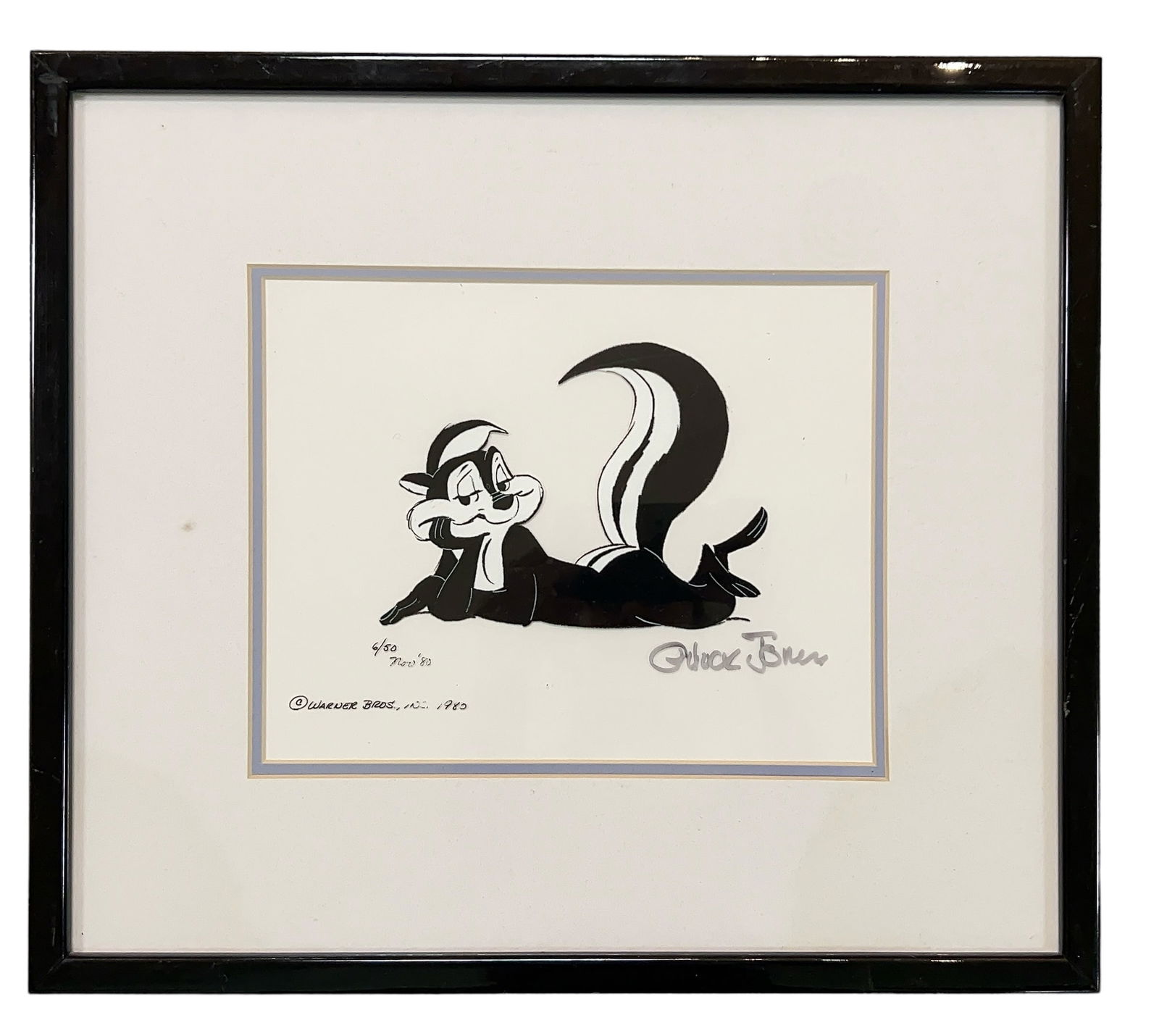 Original Signed Chuck Jones Warner Brothers Animation Cell, Pepe Le Pew 6/50 (1 of 13)
