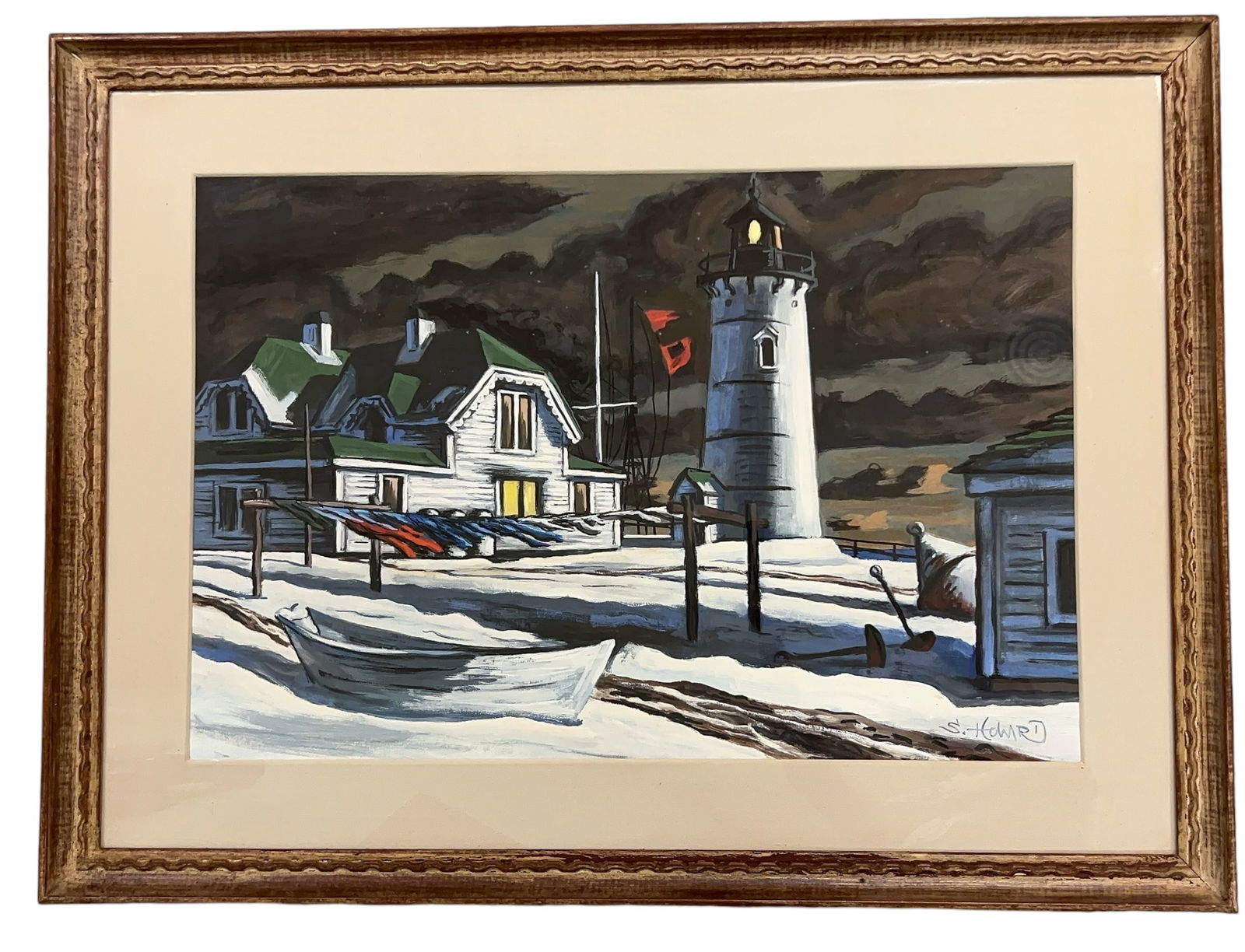 Painting by Steven C. Howard, Chatham Light 1949 Lyme Connecticut (1 of 13)