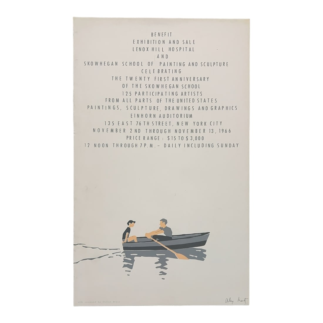 Alex Katz Rowboat Poster for Skowhegan School Benefit Exhibition & Sale 1966 (1 of 11)