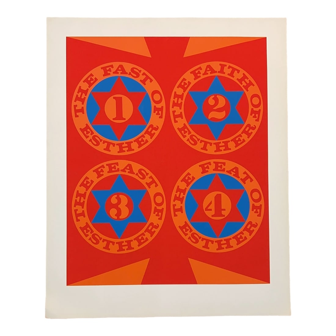 Robert Indiana. Purim: The Four Facets of Esther (I) Color Silkscreen (1 of 7)