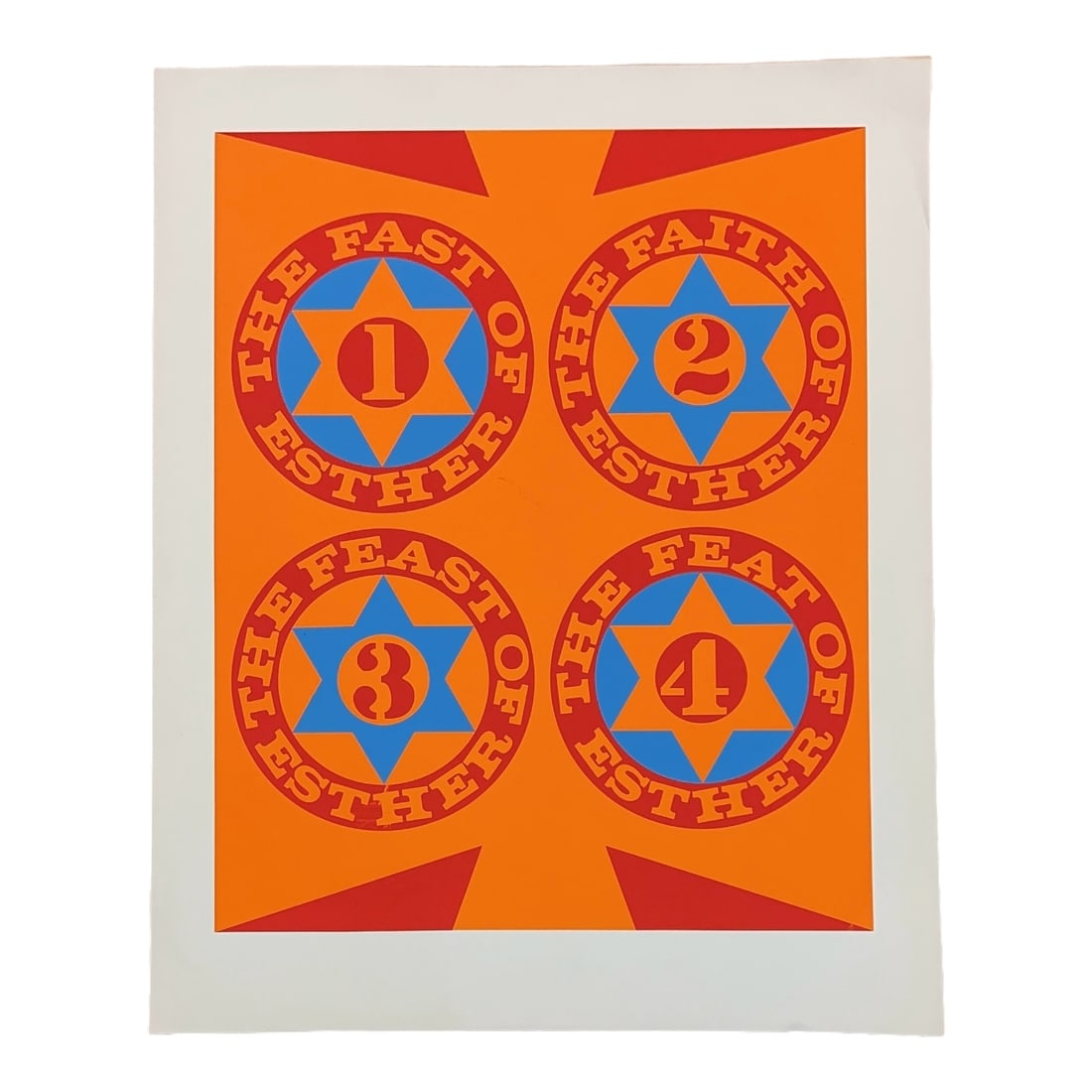 Robert Indiana. Purim: The Four Facets of Esther (II) Color Silkscreen (1 of 7)