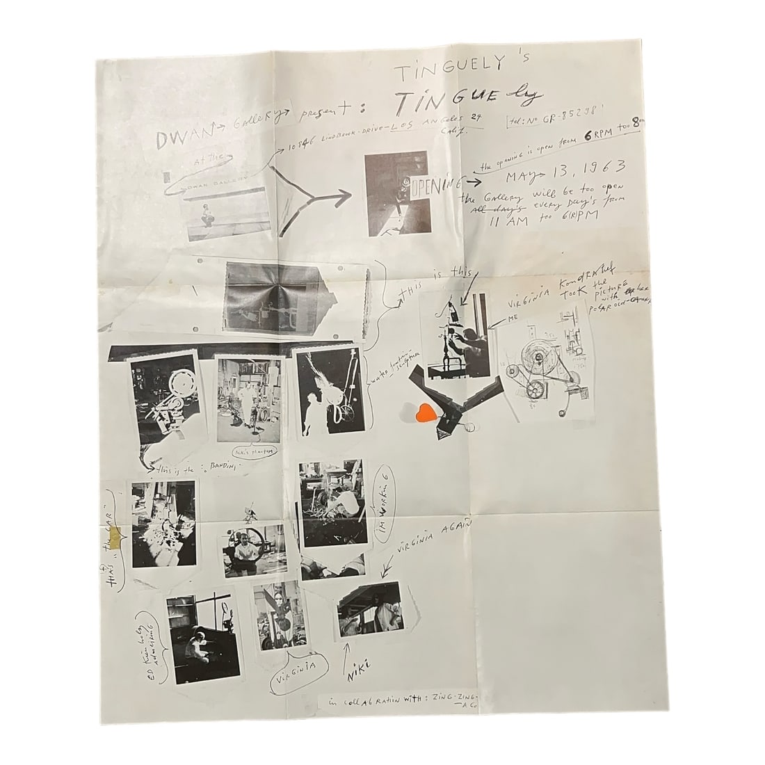 Jean Tinguely Exhibition Poster Dwan Gallery LA 1963 (1 of 14)