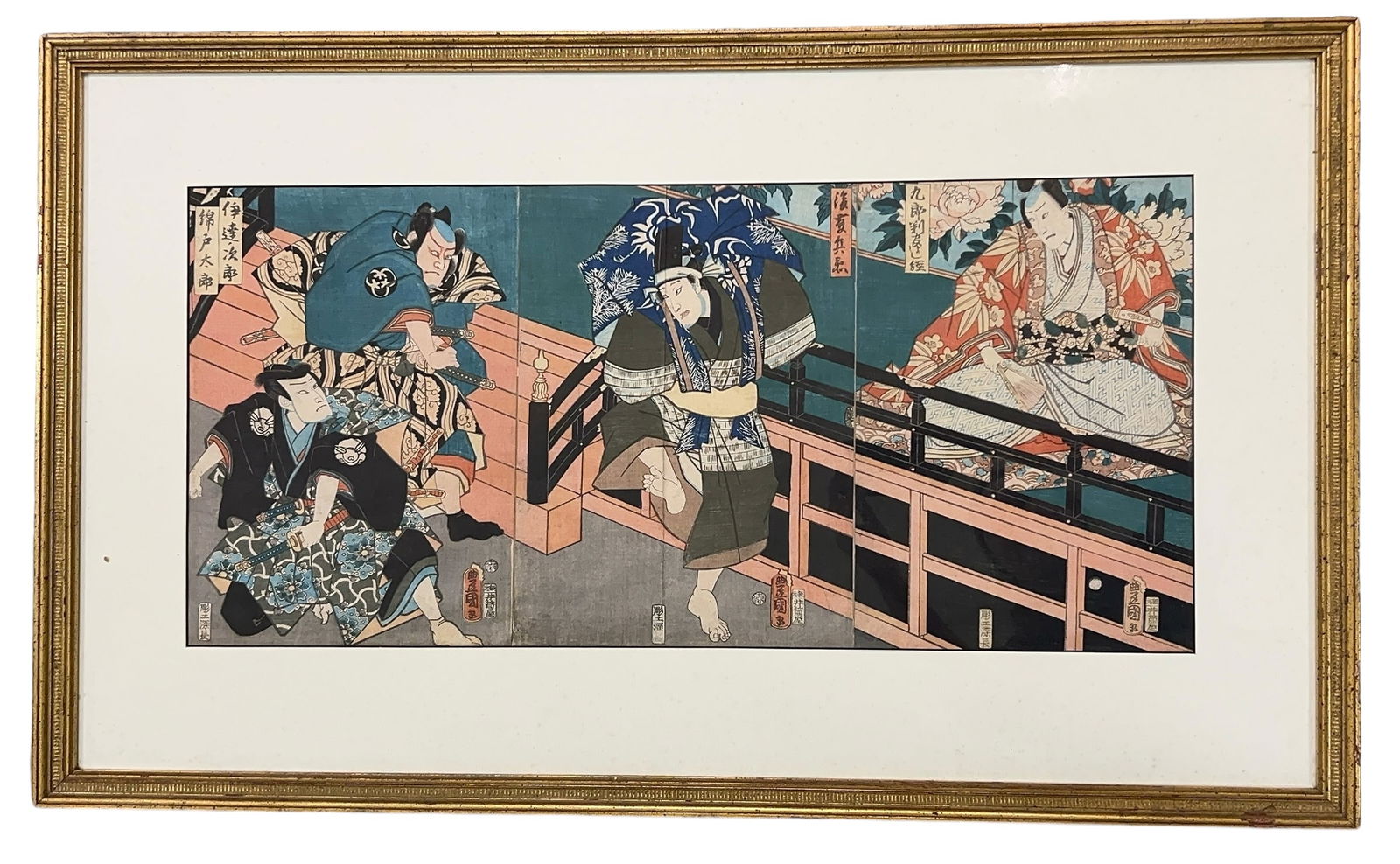 Japanese Woodblock Print Triptych by Kunisada I Toyokuni III, Unidentified (1 of 11)