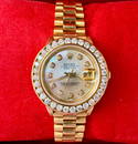 Ladies 18K Yellow Gold Rolex Oyster Perpetual Datejust Chronometer Watch