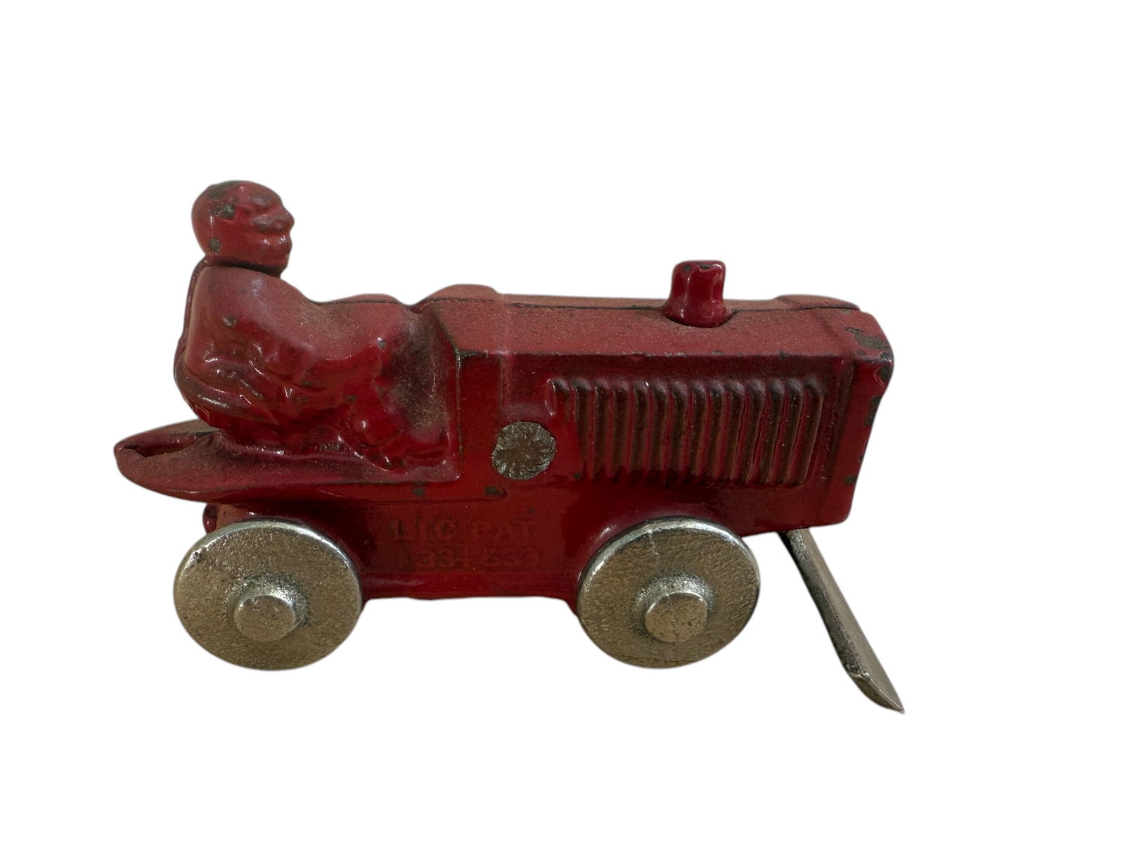 1931 Kilgore T-81 Cast Iron Tractor with Blade Antique Red Paint (1 of 6)