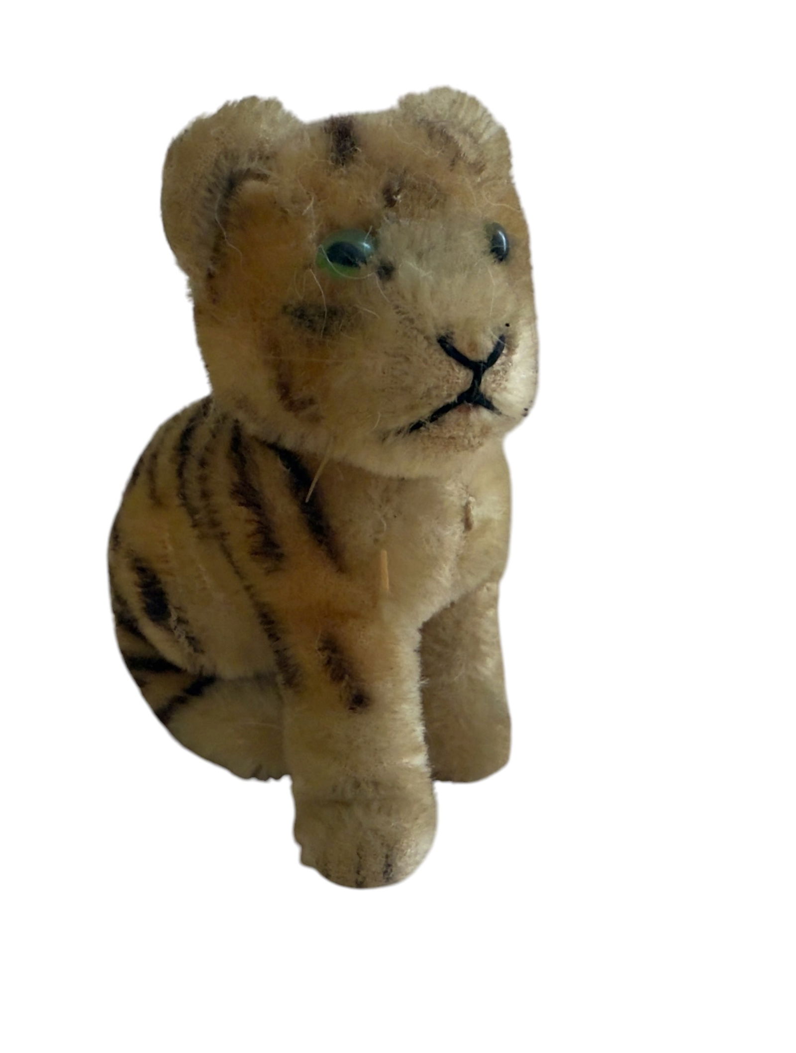 Vintage German Steiff Mohair Baby Sitting Tiger Stuffed Animal (1 of 8)