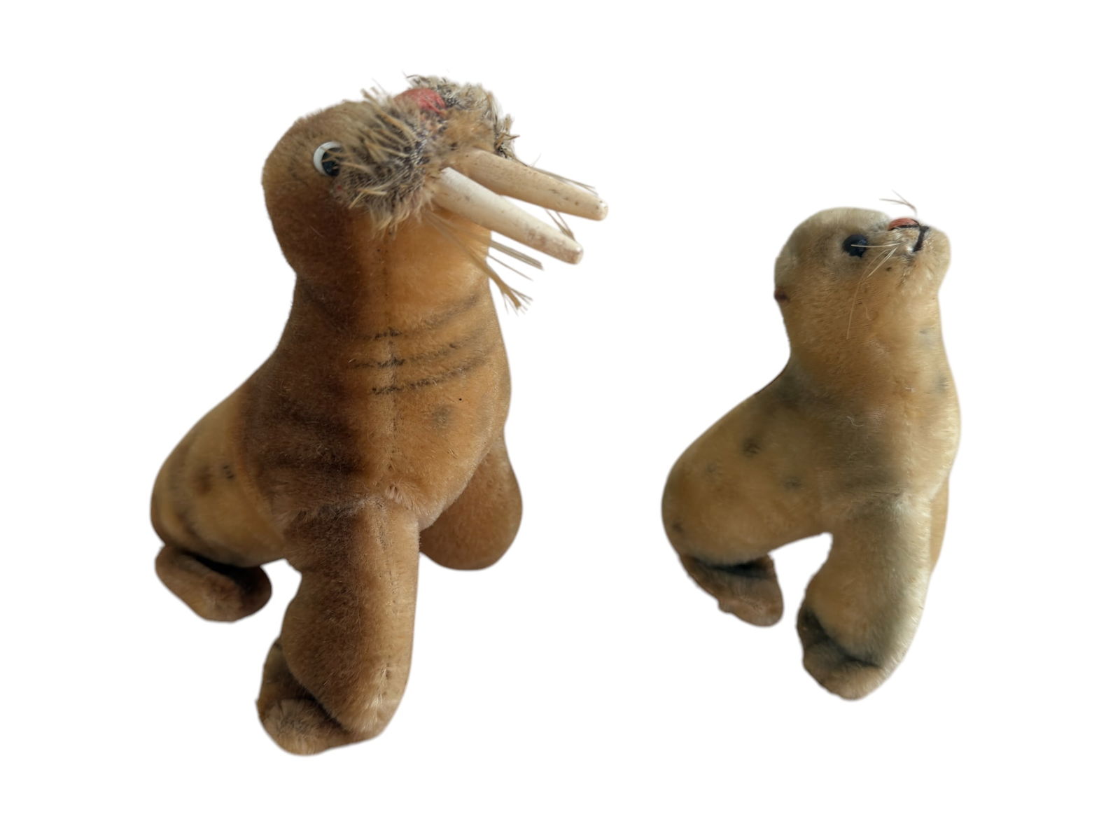 Vintage German Steiff Mohair Robby the Seal & Paddy Walrus Stuffed Animals (1 of 11)