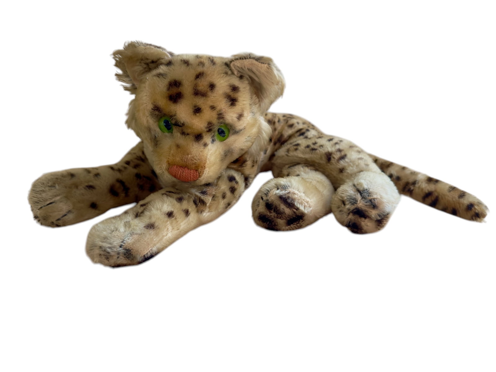 Vintage German Steiff Mohair Reclining Leopard Stuffed Animal (1 of 6)