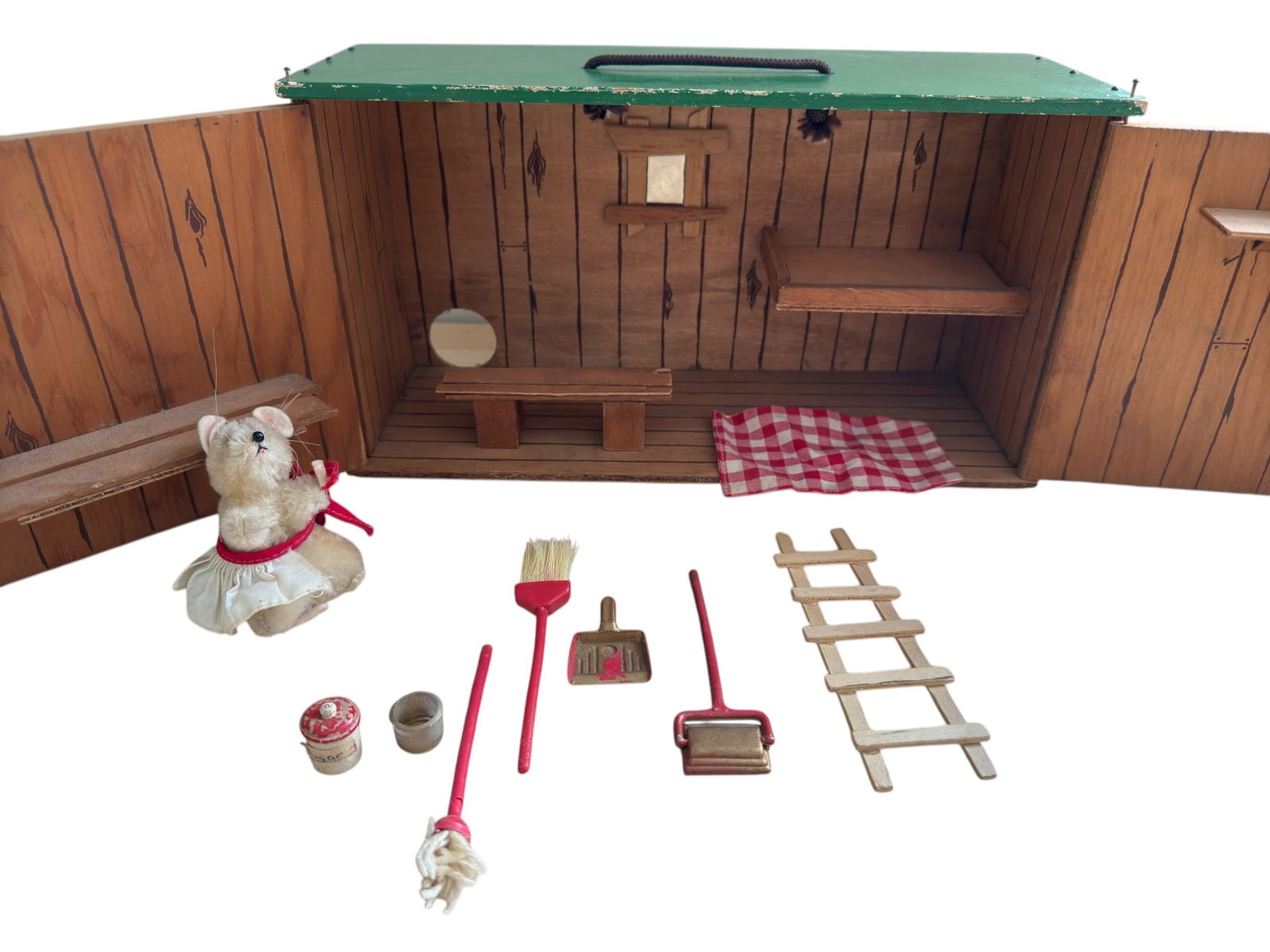 Vintage German Steiff Country Mouse Playset House Ten Pieces Furniture + Mouse (1 of 14)
