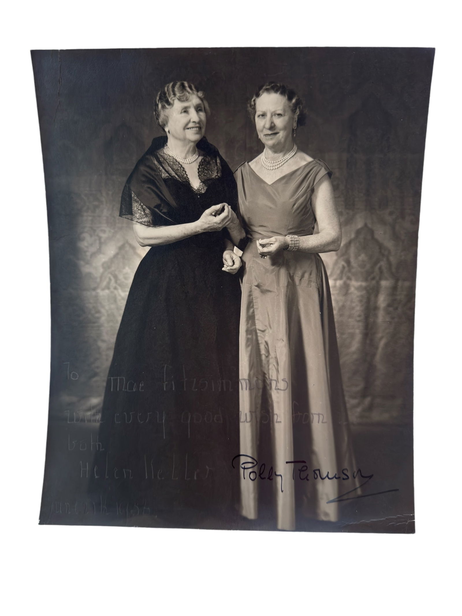 1956 Hand Signed & Autographed Photo of Helen Keller and Polly Thompson (1 of 9)