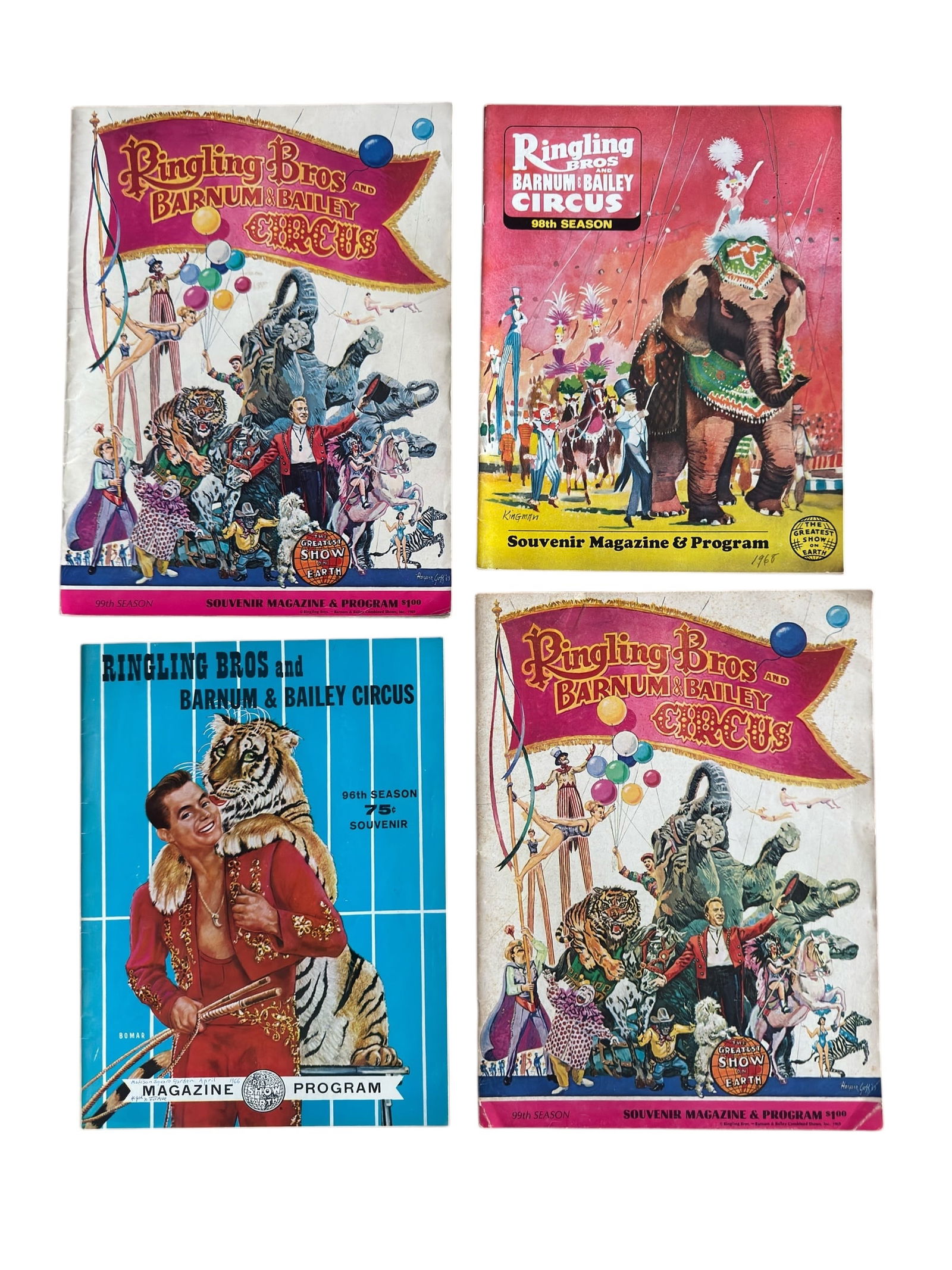 Group of Four Ringling Brothers & Barnum Bailey Circus Programs 1960s (1 of 10)