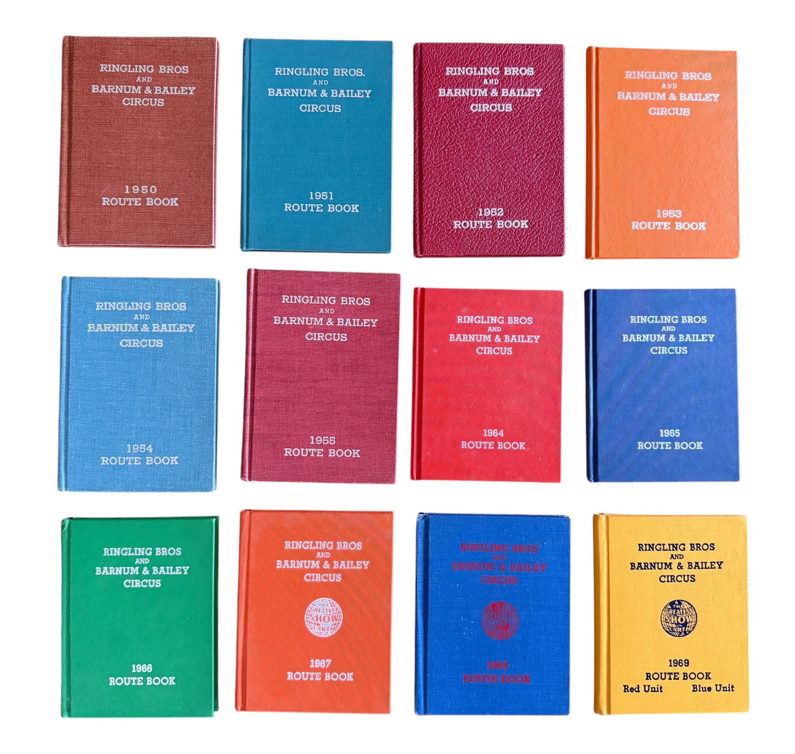 Group of Twelve Ringling Brothers & Barnum Bailey Circus Route Books 1950s-60s. (1 of 6)