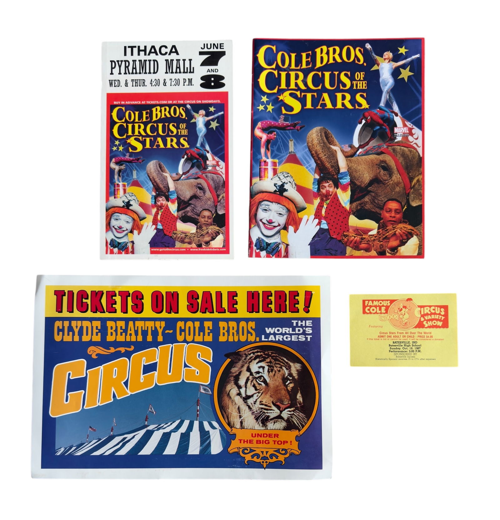 Group of Four Cole Brothers Circus Programs, Posters and Materials 2000s (1 of 6)