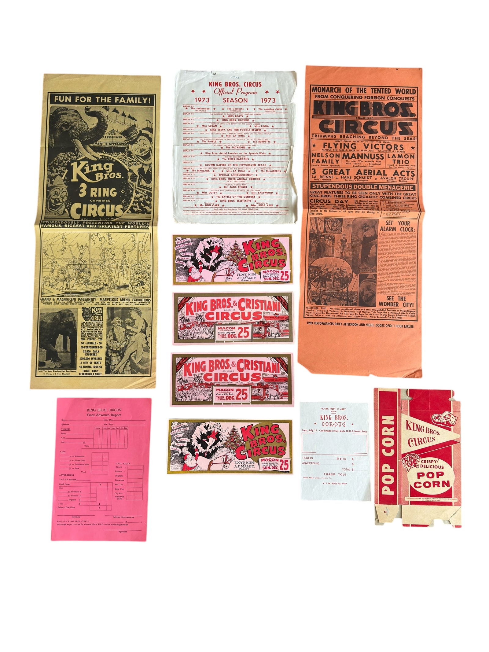 Group of Ten King Brothers Circus Materials, Advertising, ink Blotters, Etc 1940s-70s (1 of 10)