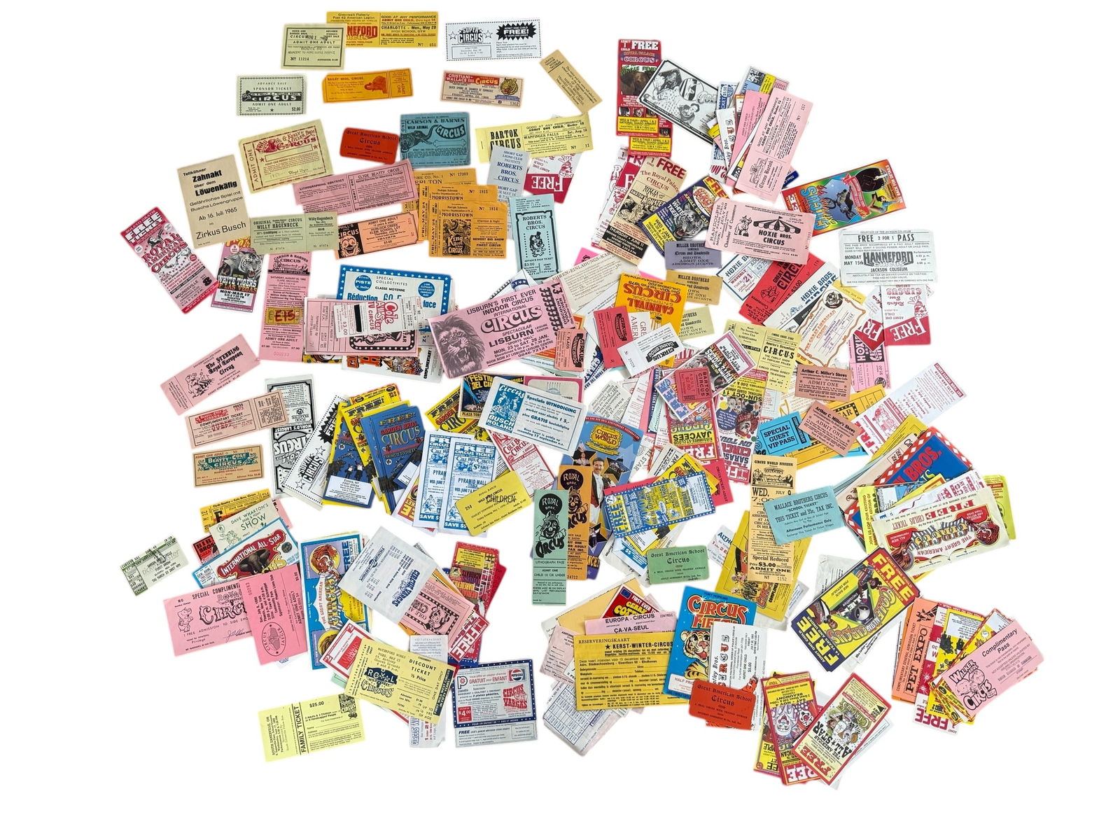 Large Group of Various Antique Circus Tickets / Coupons (1 of 13)