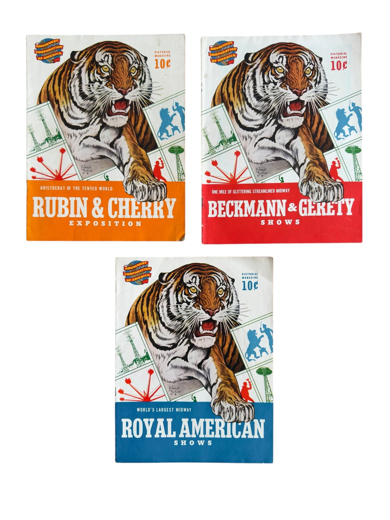Group of Three Amusement Corpopration of America Circus Programs 1940s (1 of 5)