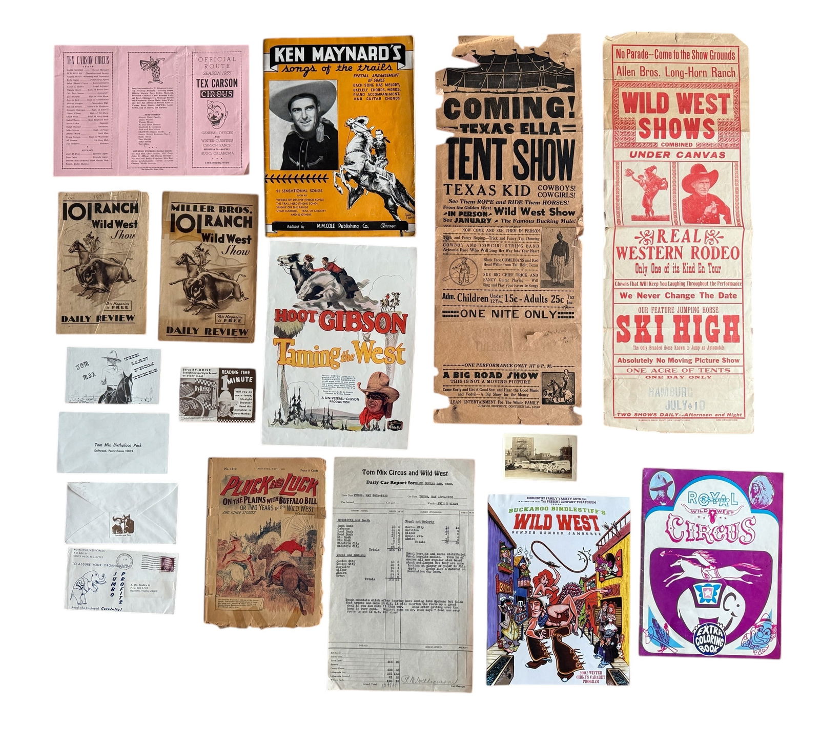 Group of Sixteen Wild West Show Materials Tom Mix 101 Ranch + (1 of 17)