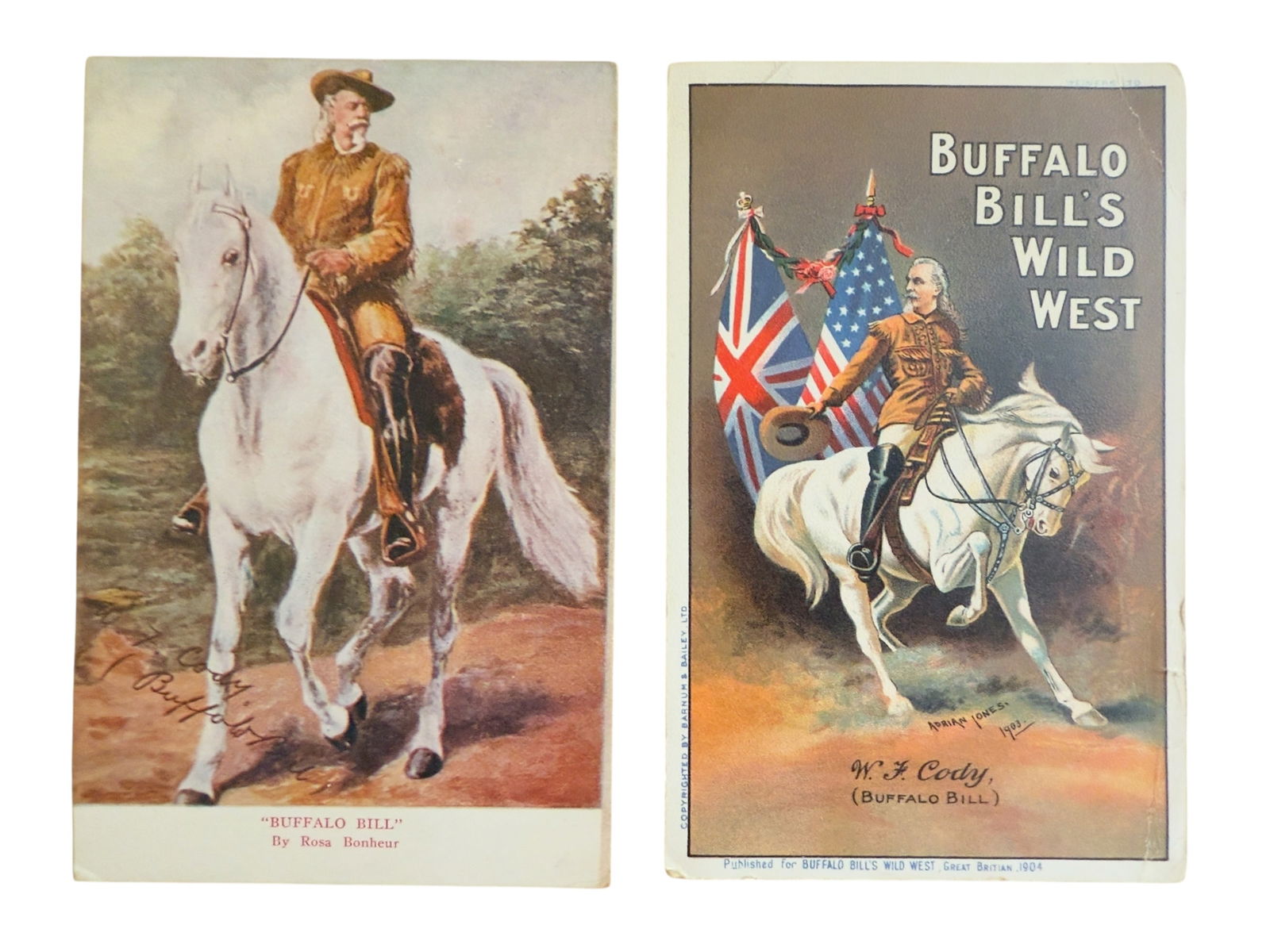 Pair of Antique Post Cards of Buffalo Bill's Wild West Show (1 of 5)