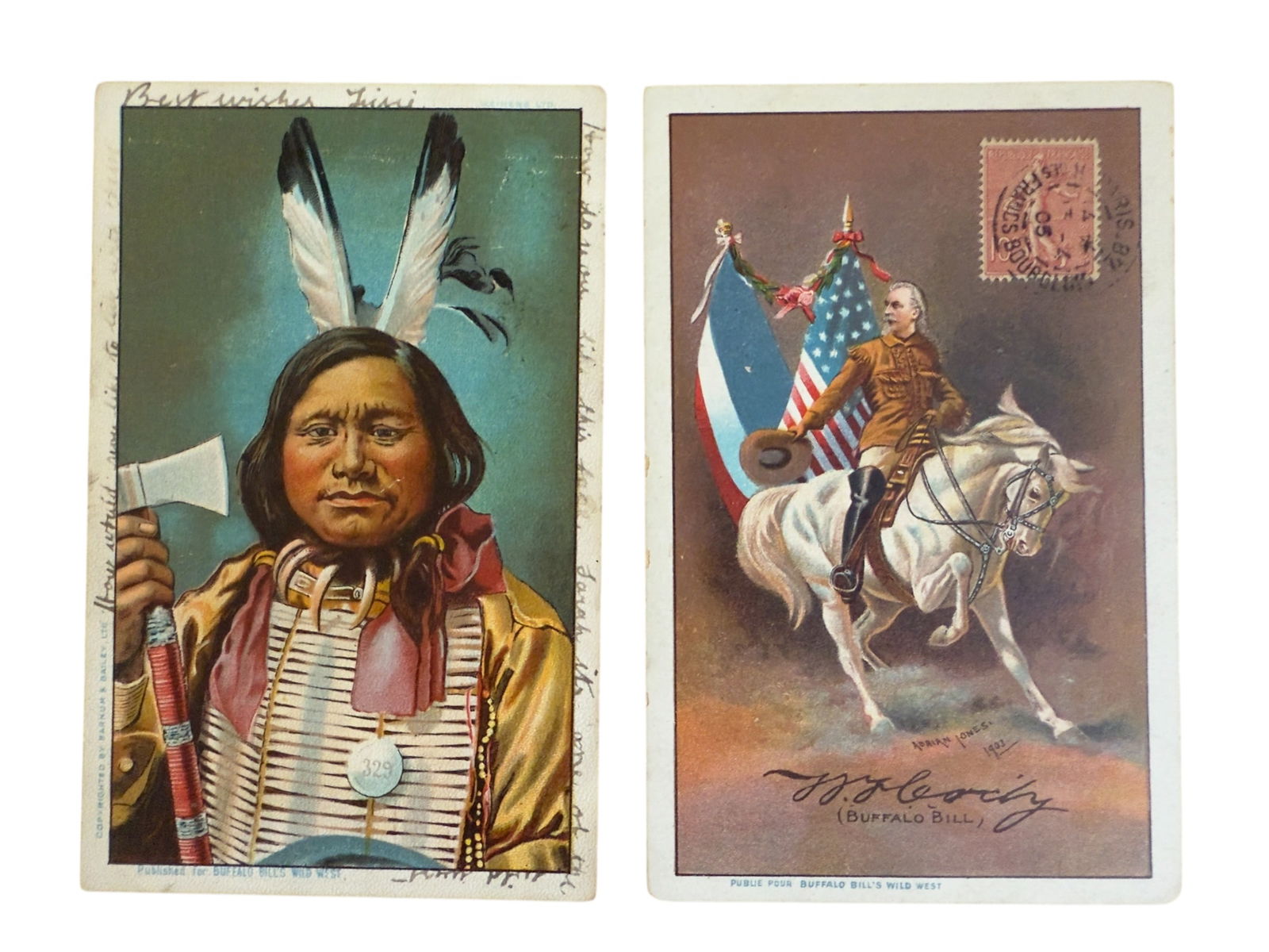 Pair of Antique Post Cards of Buffalo Bill's Wild West Show (1 of 5)