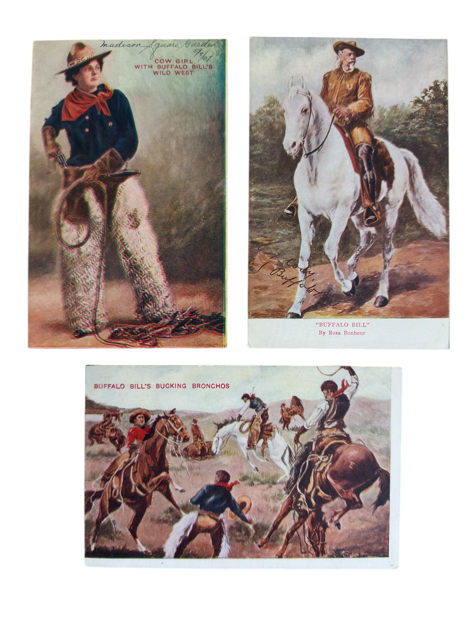 Group of Three Antique Post Cards of Buffalo Bill's Wild West Show (1 of 7)