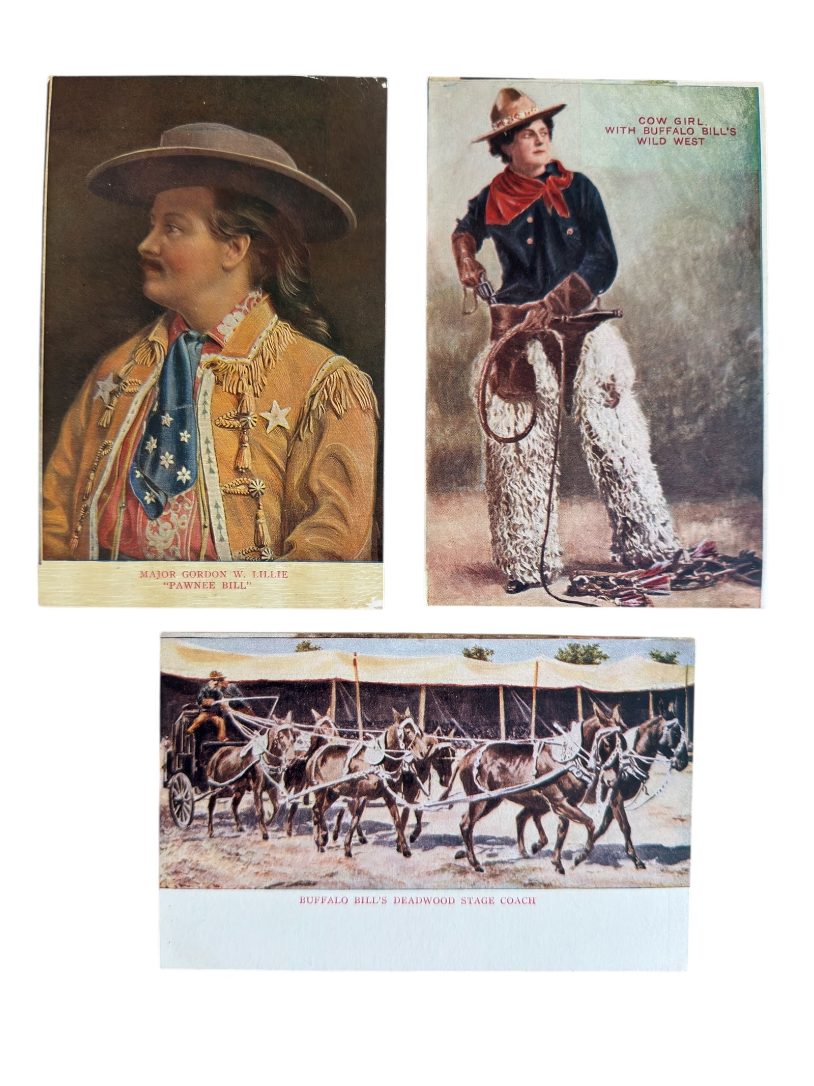 Group of Three Antique Post Cards of Buffalo Bill's Wild West Show (1 of 7)