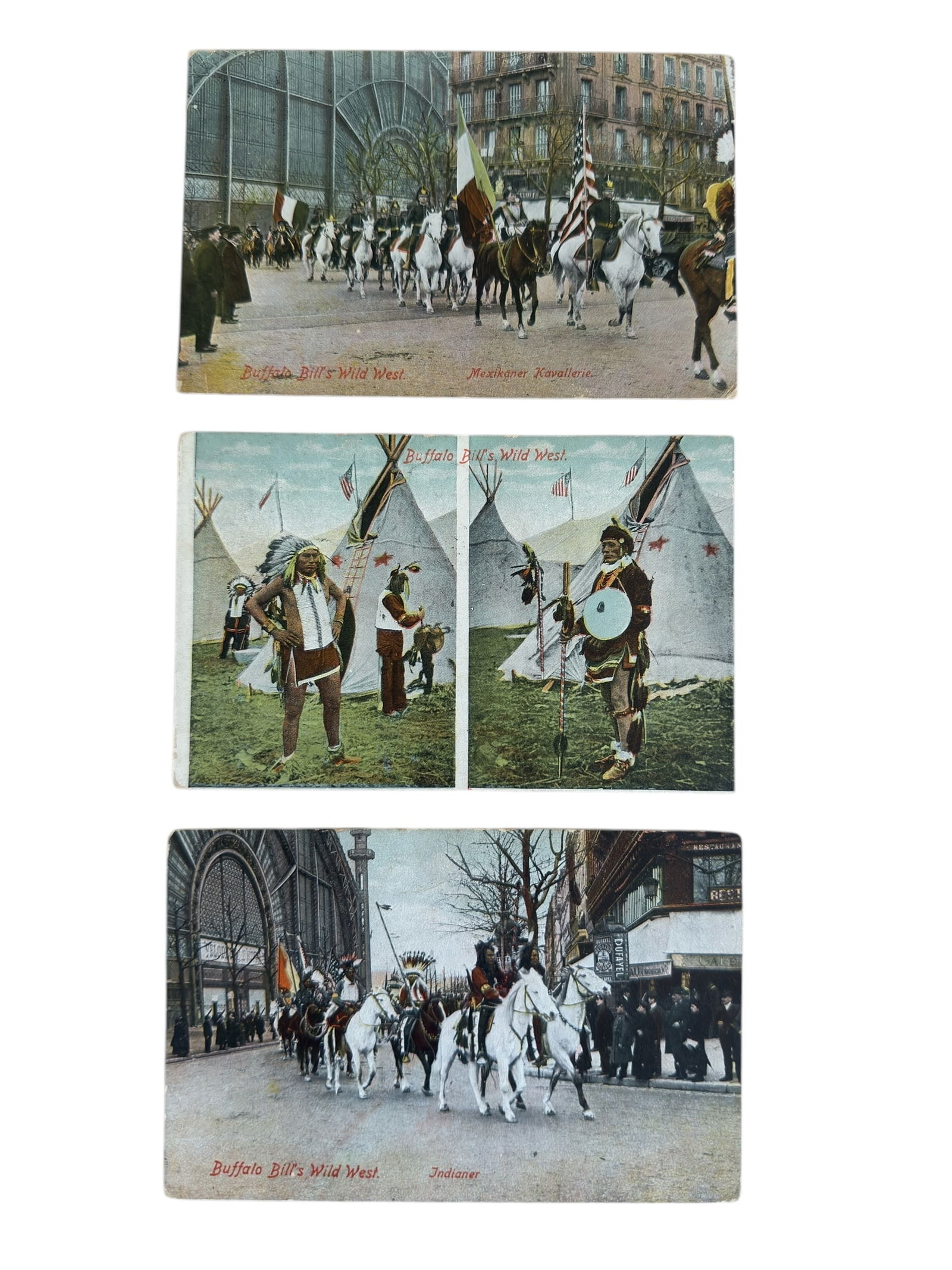 Group of Three Antique Post Cards of Buffalo Bill's Wild West Show (1 of 7)