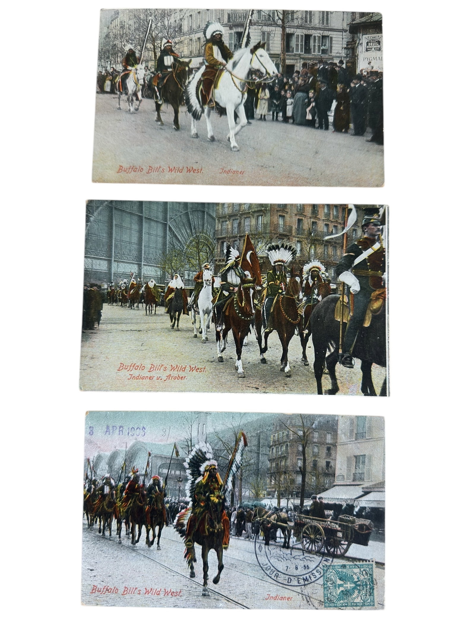 Group of Three Antique Post Cards of Buffalo Bill's Wild West Show (1 of 7)