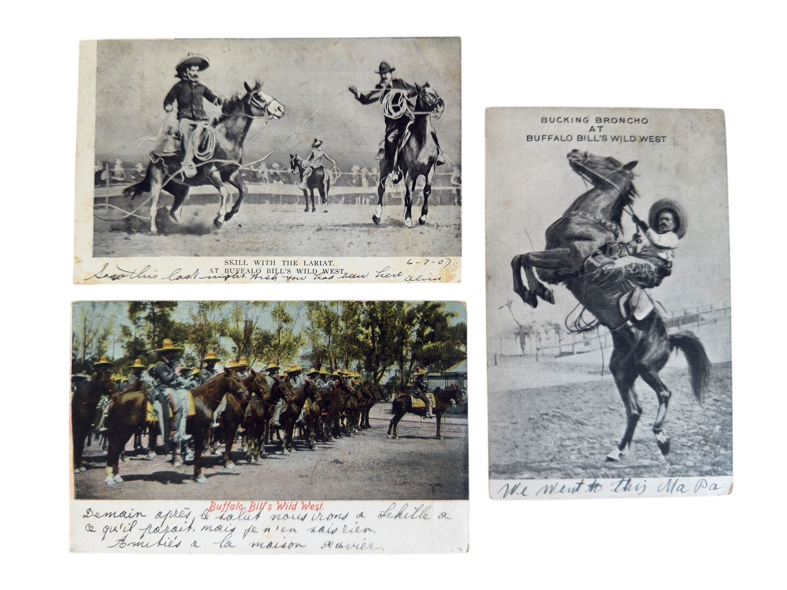 Group of Three Antique Post Cards of Buffalo Bill's Wild West Show (1 of 7)