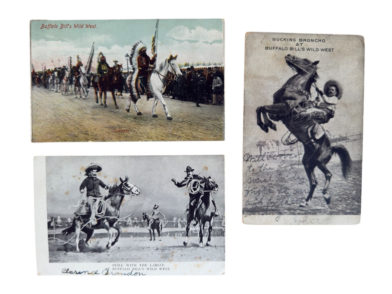 Group of Three Antique Post Cards of Buffalo Bill's Wild West Show (1 of 7)