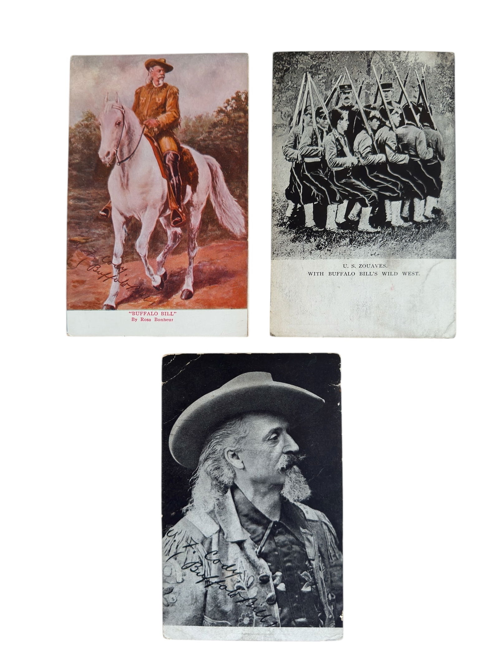Group of Three Antique Post Cards of Buffalo Bill's Wild West Show (1 of 7)