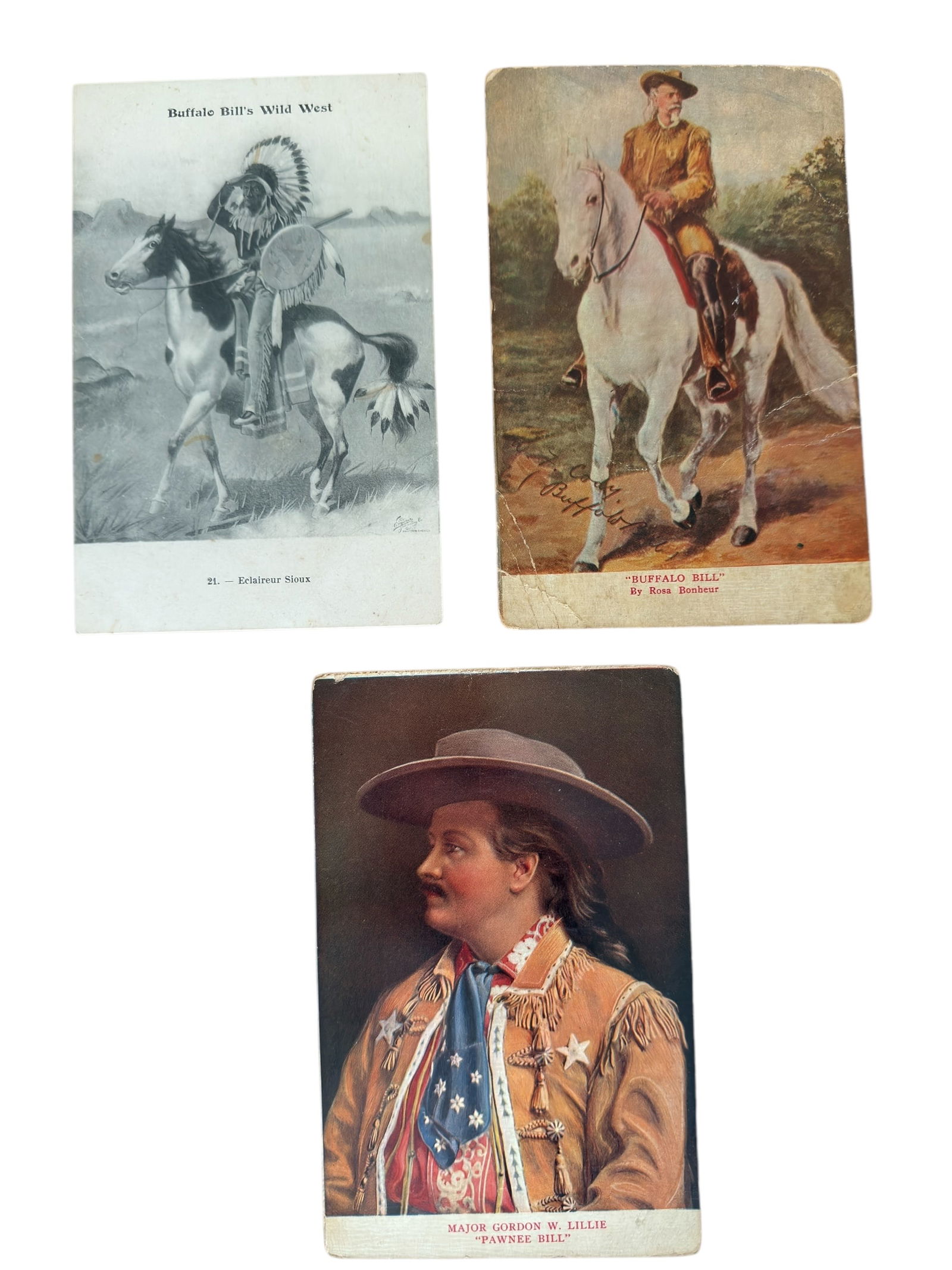 Group of Three Antique Post Cards of Buffalo Bill's Wild West Show (1 of 7)