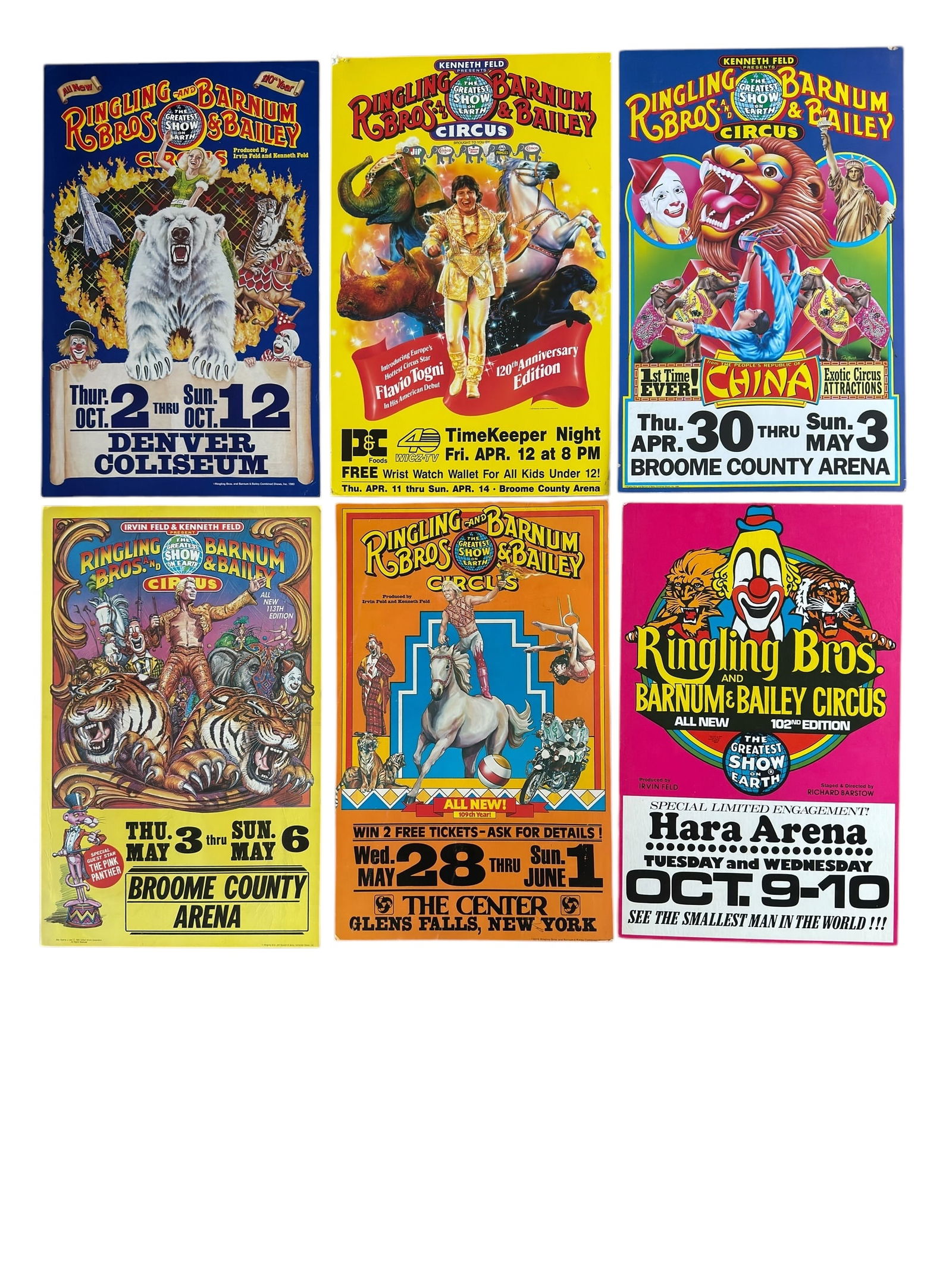 Group of Six Vintage Ringling Brothers and Barnum & Bailey Circus Posters 1970s-80s (1 of 8)