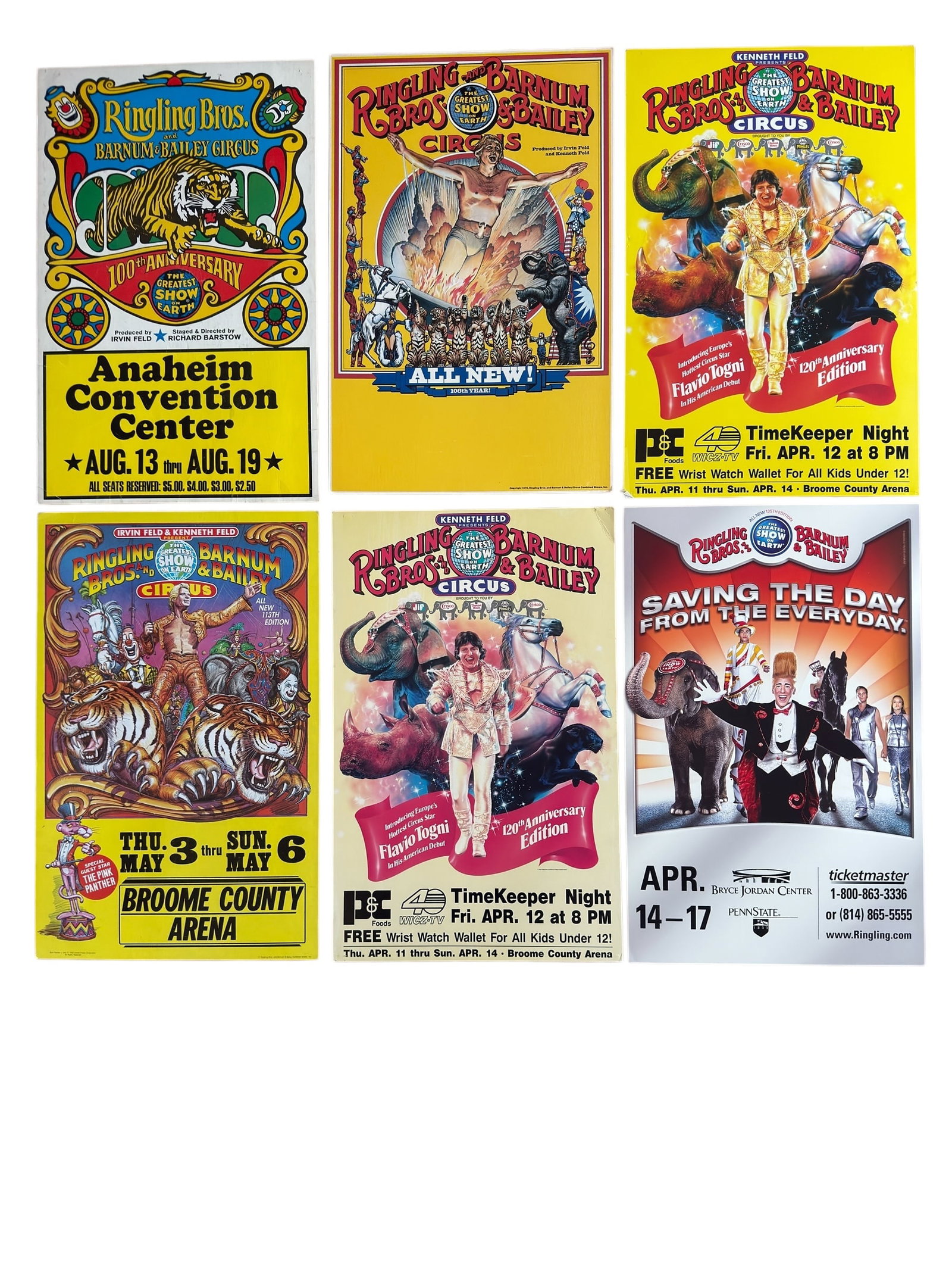 Group of Six Vintage Ringling Brothers and Barnum & Bailey Circus Posters 1970s-80s (1 of 8)