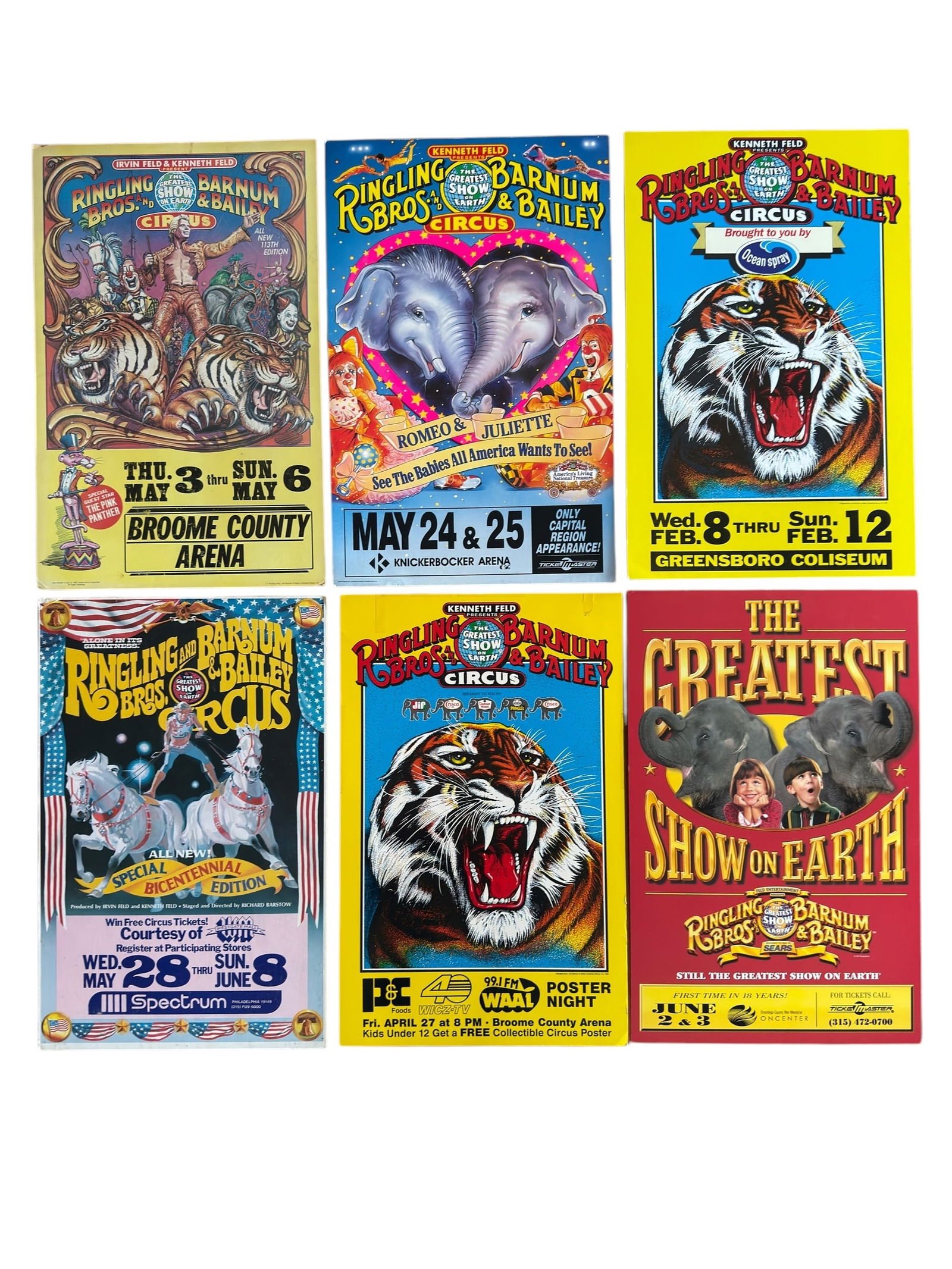 Group of Six Vintage Ringling Brothers and Barnum & Bailey Circus Posters 1980s-1990s (1 of 8)