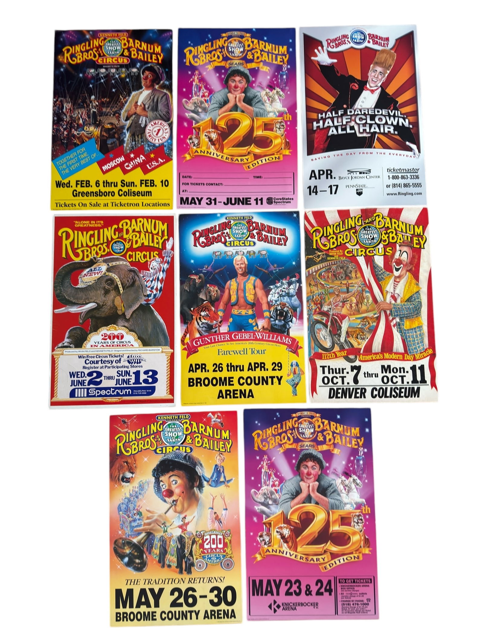Group of Eight Vintage Ringling Brothers and Barnum & Bailey Circus Posters 1970s-1990s (1 of 10)