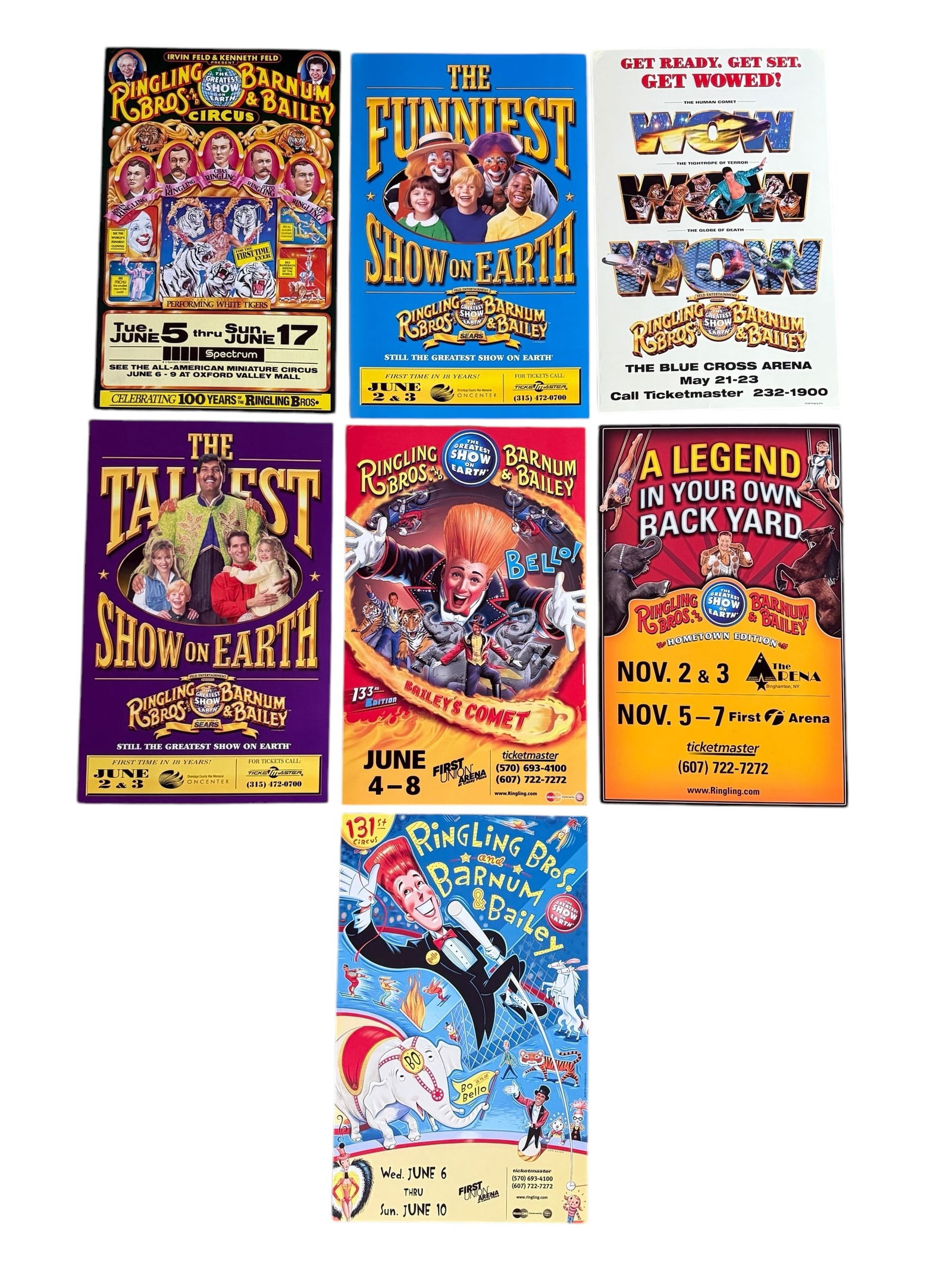 Group of Seven Vintage Ringling Brothers and Barnum & Bailey Circus Posters 1980s-1990s (1 of 9)
