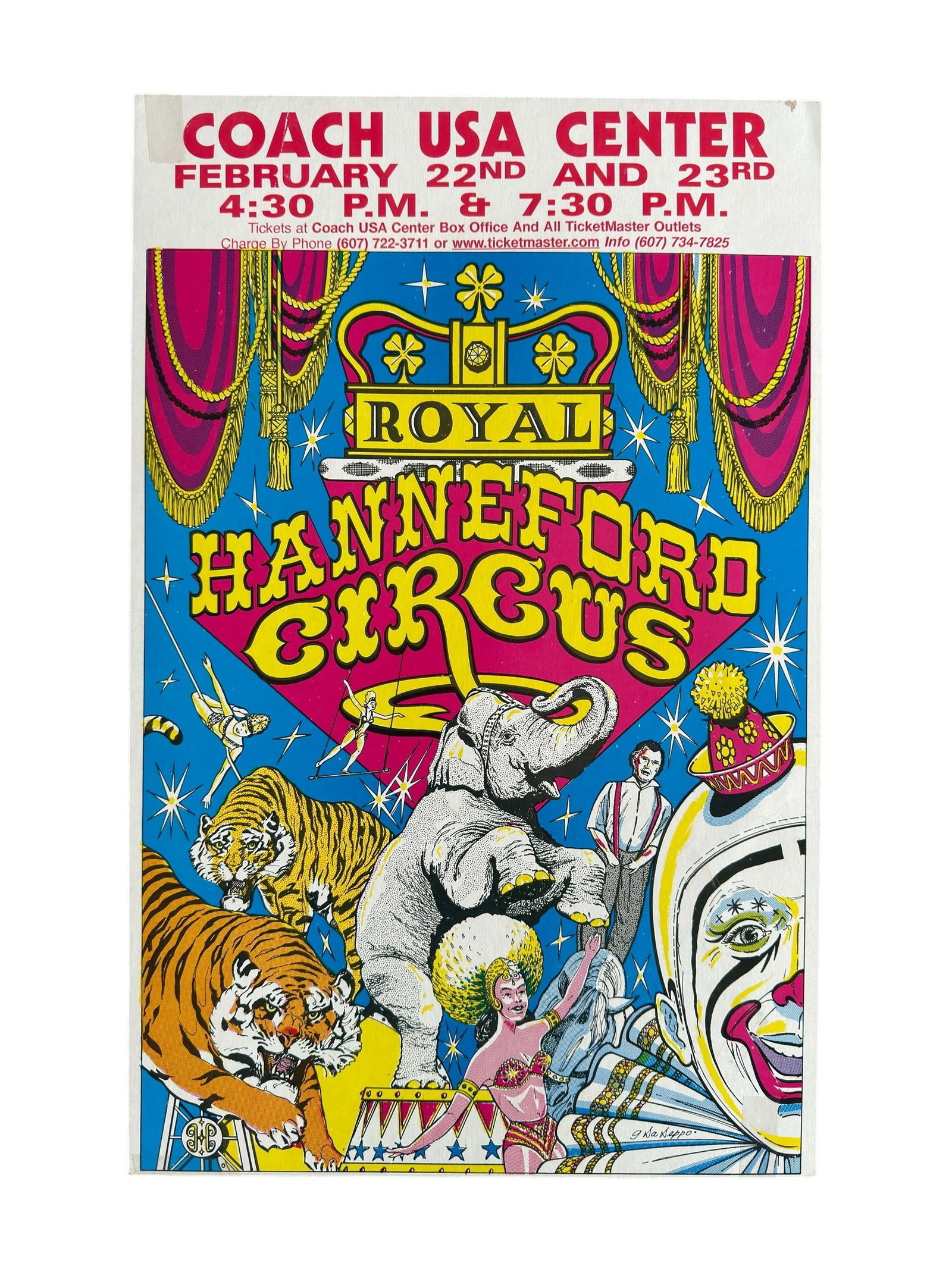 Vintage Royal Hanneford Circus Printed Poster, Elmira  NY (1 of 5)