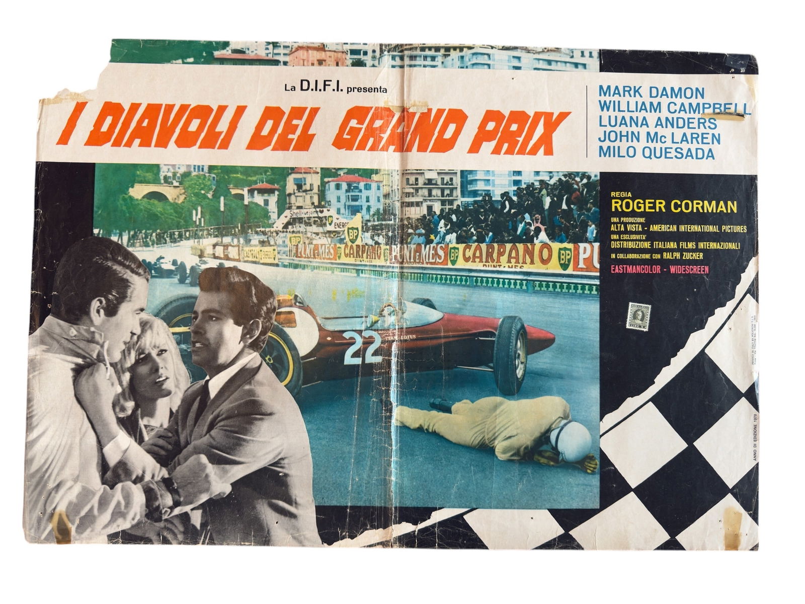1963 I Diavoli Del Grand Prix Original Movie Poster Motorsport Vintage Car Racing (1 of 13)
