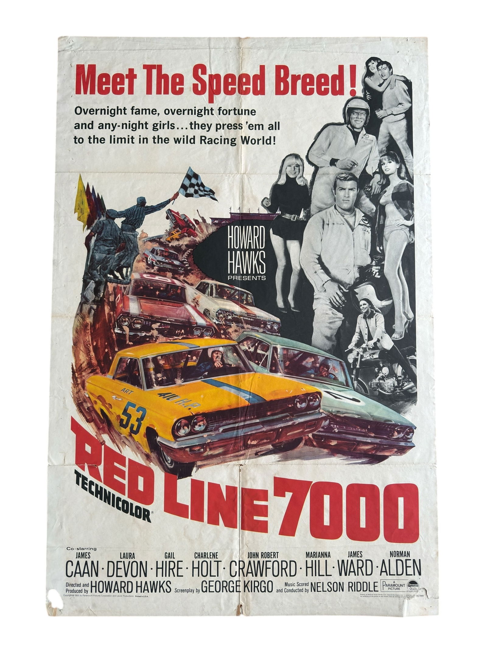 1965 Red Line 7000 Original Movie Poster Motorsport Vintage Car Racing (1 of 11)