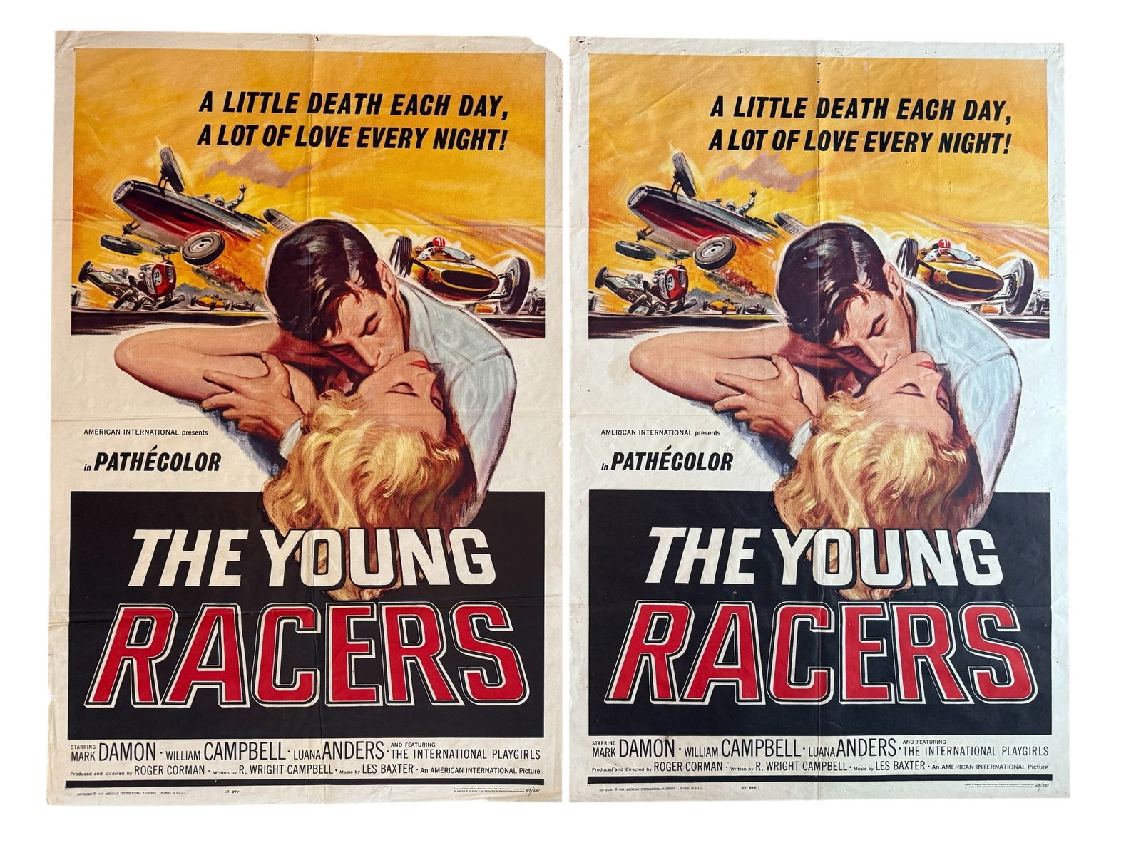 Pair of 1963 The Young Racers Original Movie Posters Motorsport Vintage Car Drag Racing (1 of 20)
