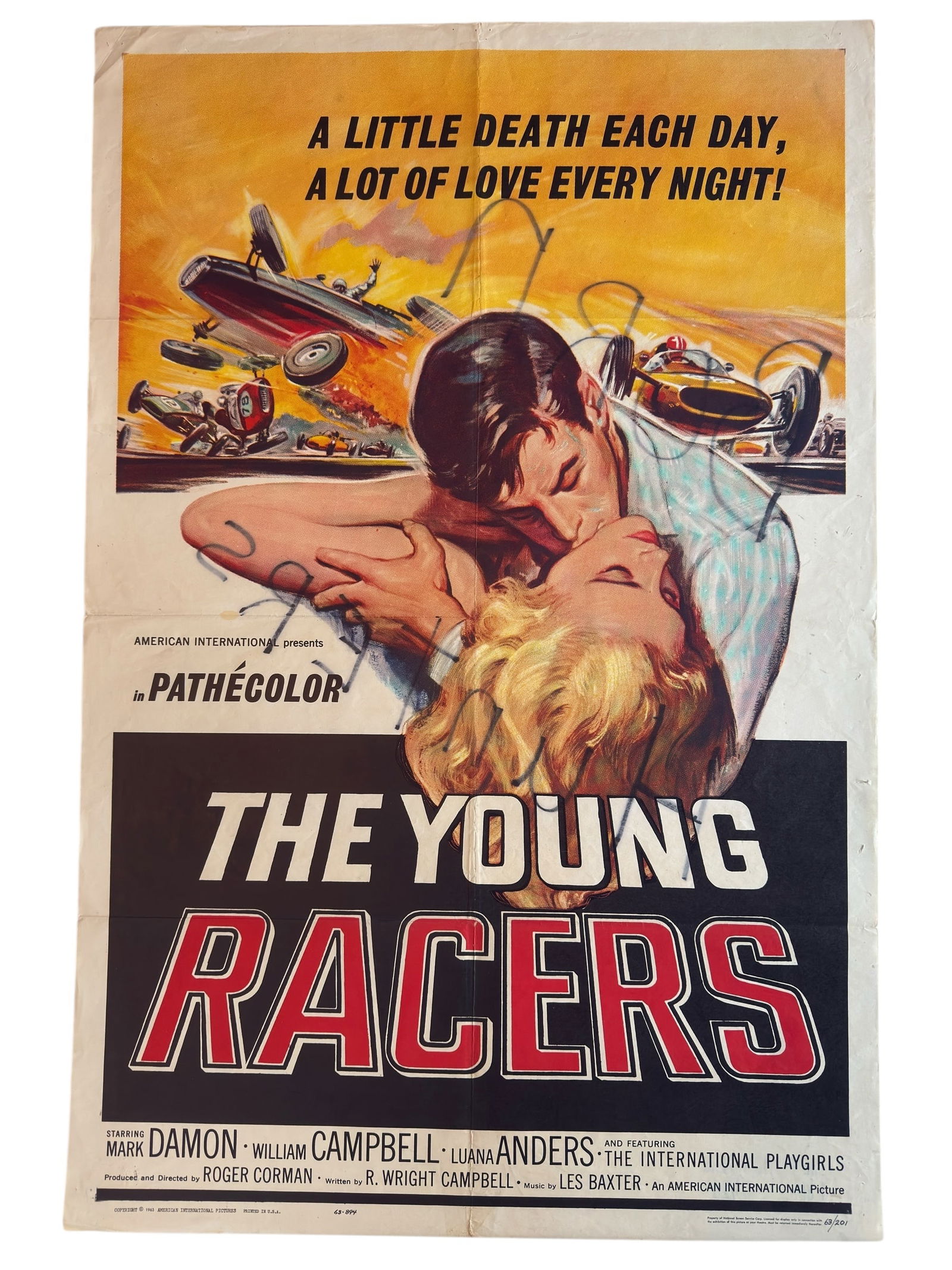 1963 The Young Racers Original One Sheet Movie Poster Motorsport Vintage Car Drag Racing (1 of 10)